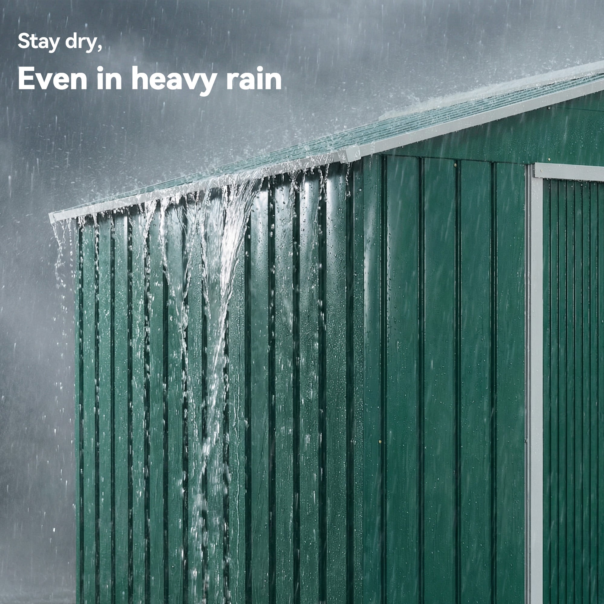 Outsunny 7 x 4ft Metal Garden Shed, Outdoor Storage Tool House with Ventilation Slots, Foundation Kit and Lockable Double Doors, Green