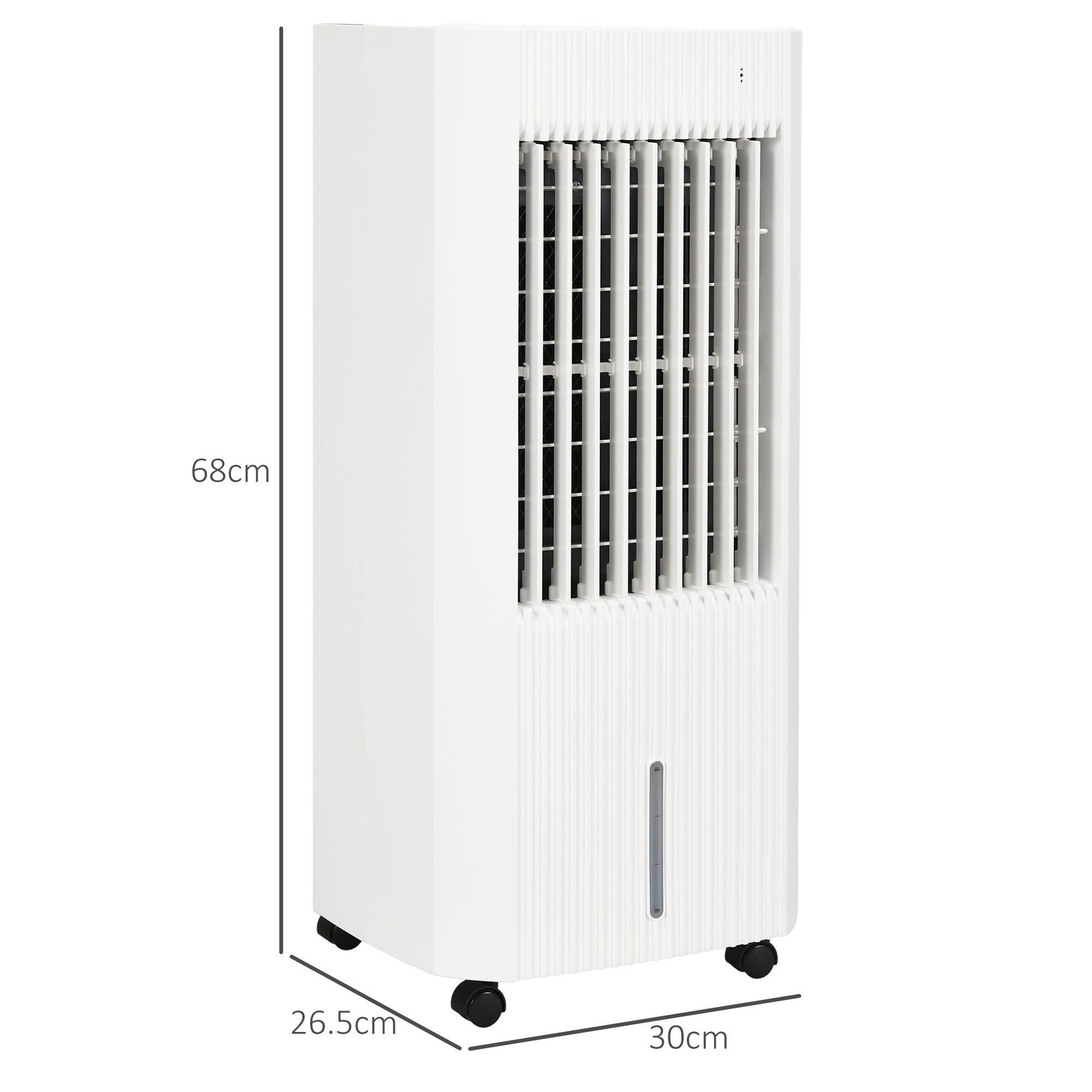 HOMCOM Portable 3-in-1 Air Cooler with 5 Litre Capacity, Oscillation, LED Display, Remote, 15 Hour Timer, Evaporative Air Cooler Fan with 3 Speeds, 3 Modes, Ice Packs, for Home Office - North Peak Garden Furniture