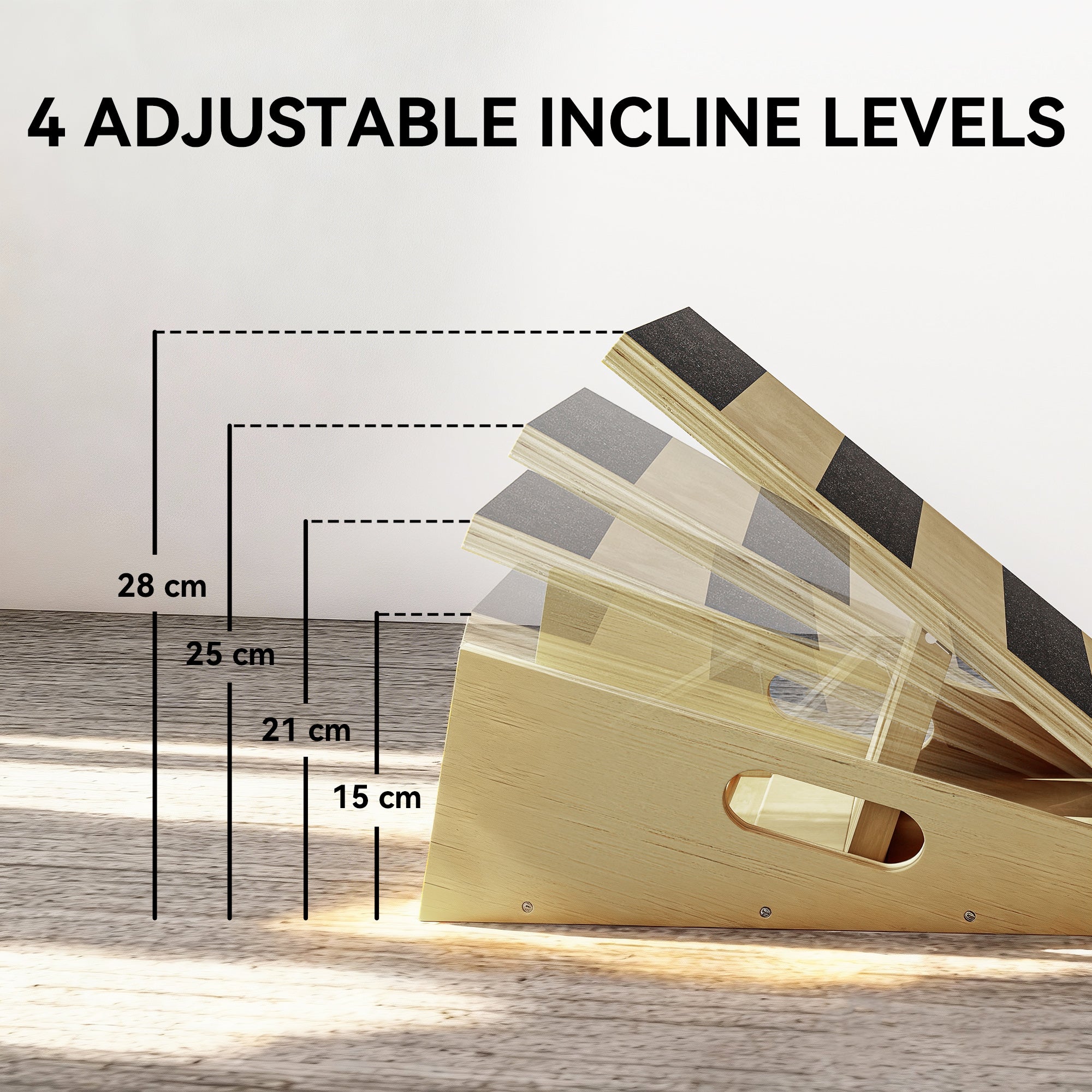 SPORTNOW Portable Slant Board, Adjustable Incline Board Calf Stretcher with Extra Side-Handle Design for Home Gym