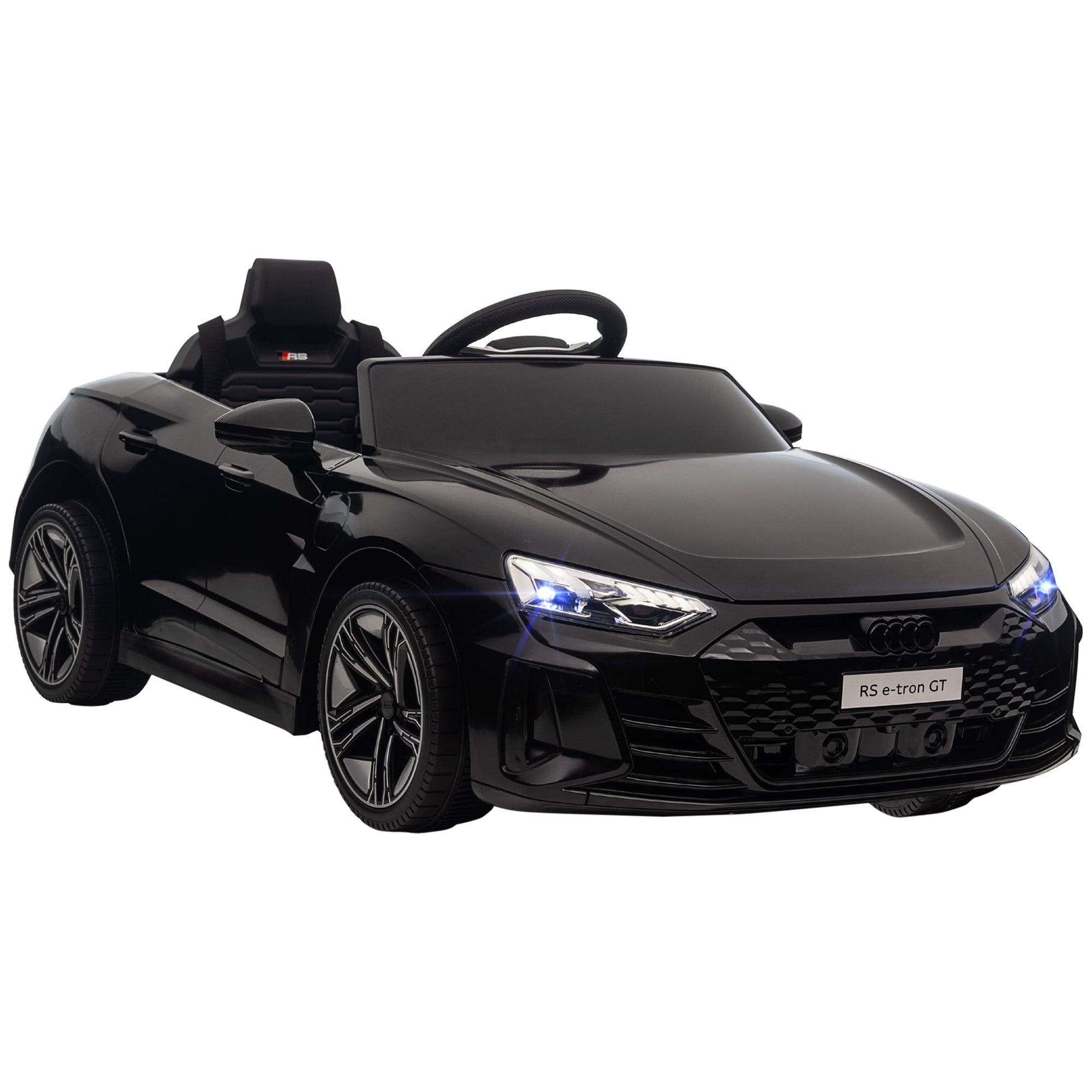 HOMCOM Audi Licensed 12V Kids Electric Ride-On, with Remote Control, Suspension System, Lights, Music, Motor - Black - North Peak Garden Furniture