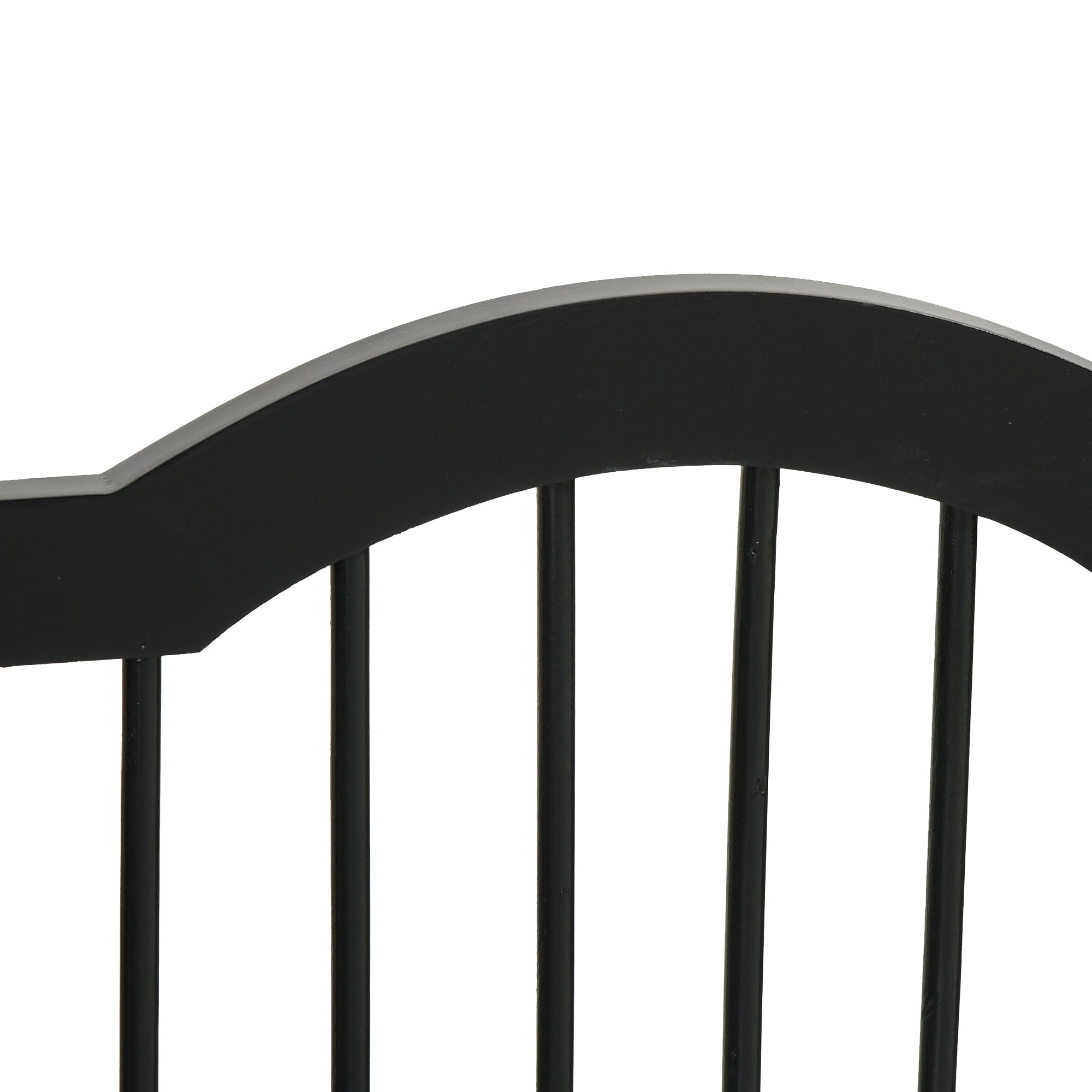 PawHut Freestanding Pet Gate Wooden Dog Gate with Support Feet Foldable Pet Fence Safety Barrier for the House Doorway Stairs Black - North Peak Garden Furniture
