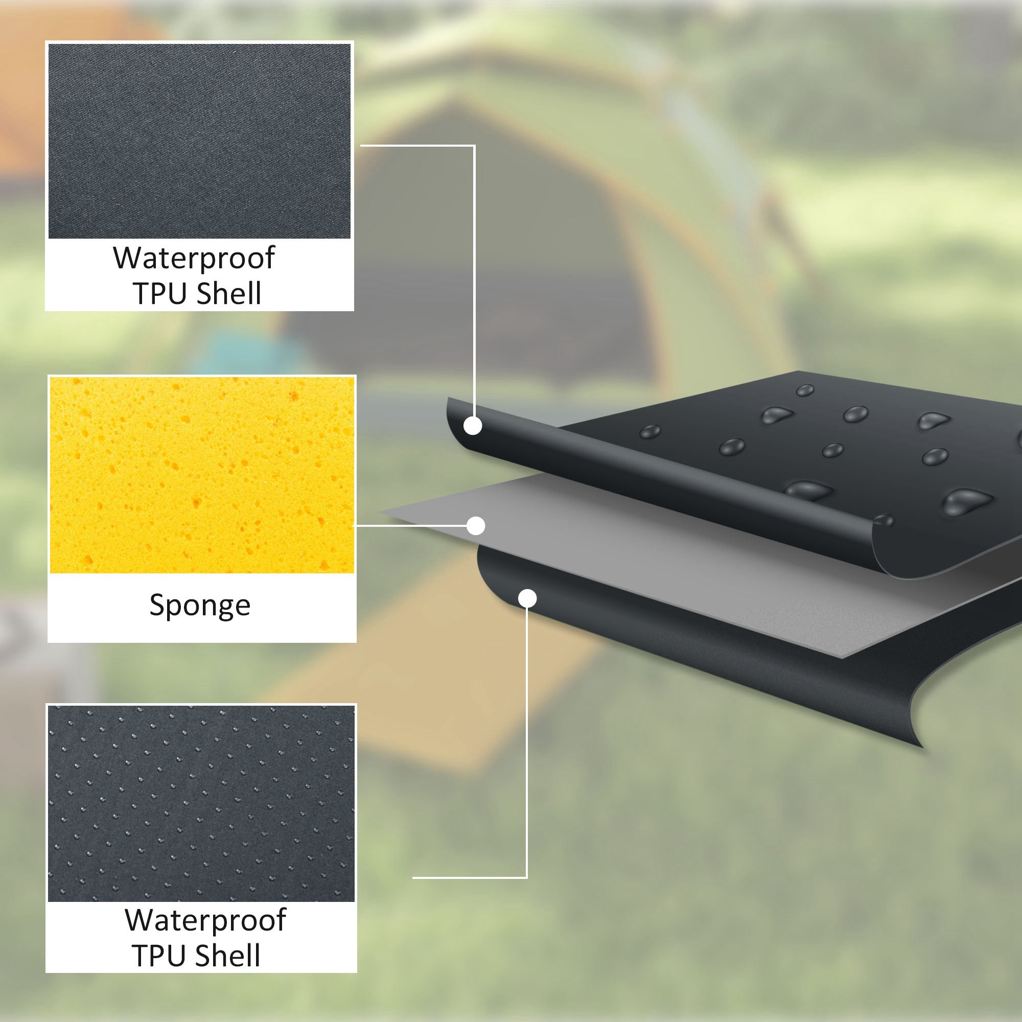 Outsunny Single Inflatable Mattress, with Carry Bag - Grey - North Peak Garden Furniture