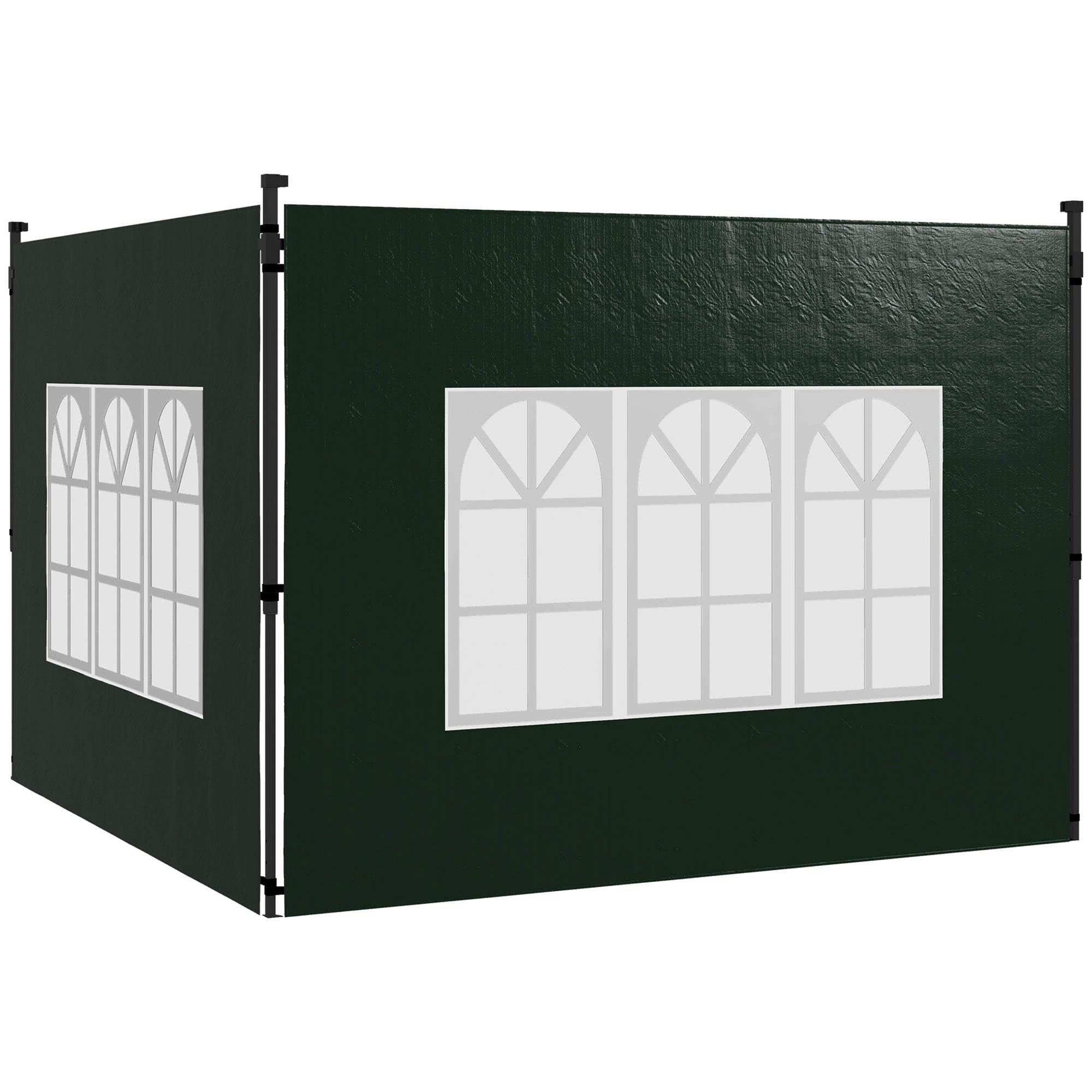 Outsunny Set of Two 3 x 3m Gazebo Frame Replacement Walls - Green - North Peak Garden Furniture