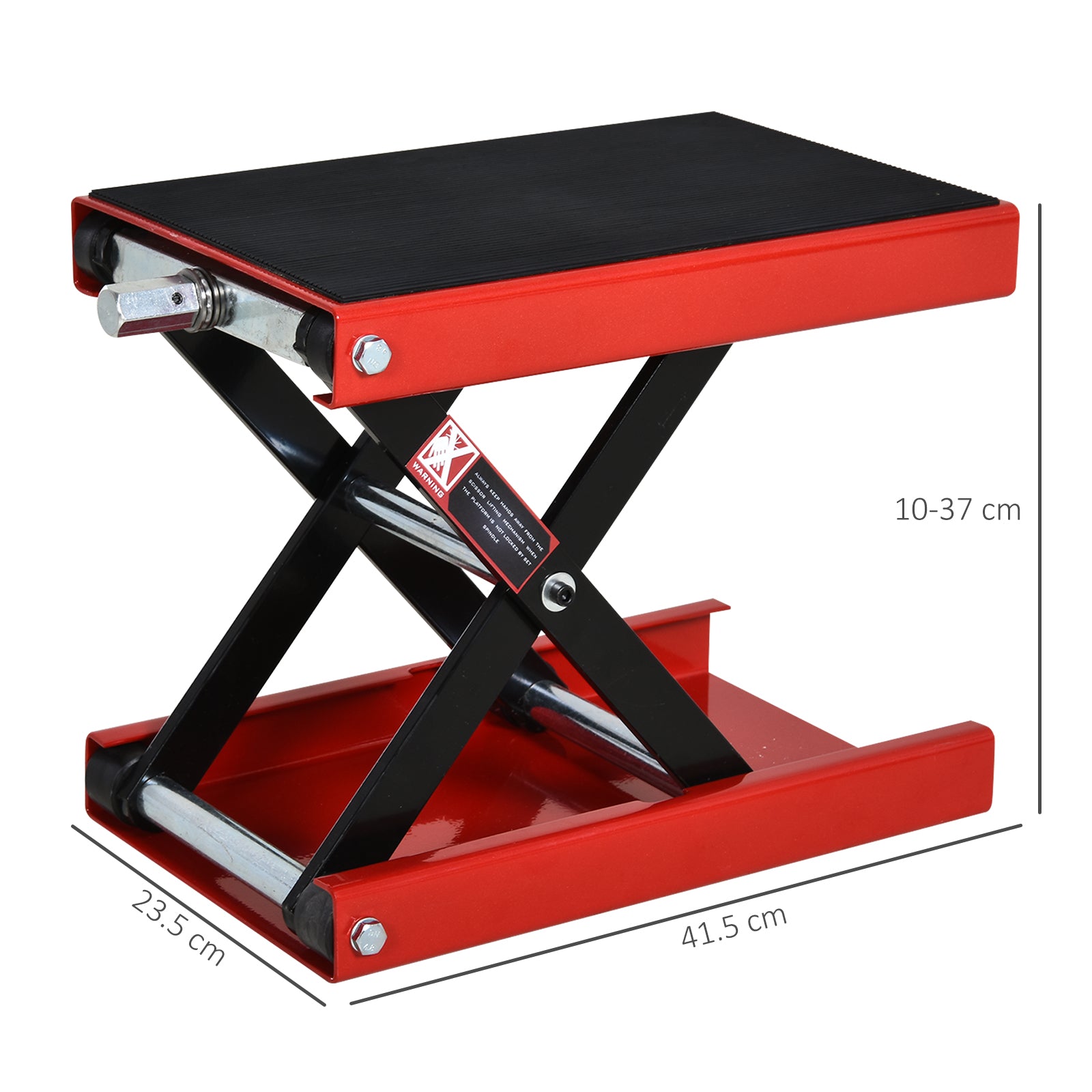 DURHAND 500KG Motorcycle Scissor Lift Jack, Height Adjustable Motorbike Stand with Anti-Slip Wide Deck, Heavy Duty Steel Motorbike Repair Lift Hoist Stand for Home Garage, Red - North Peak Garden Furniture