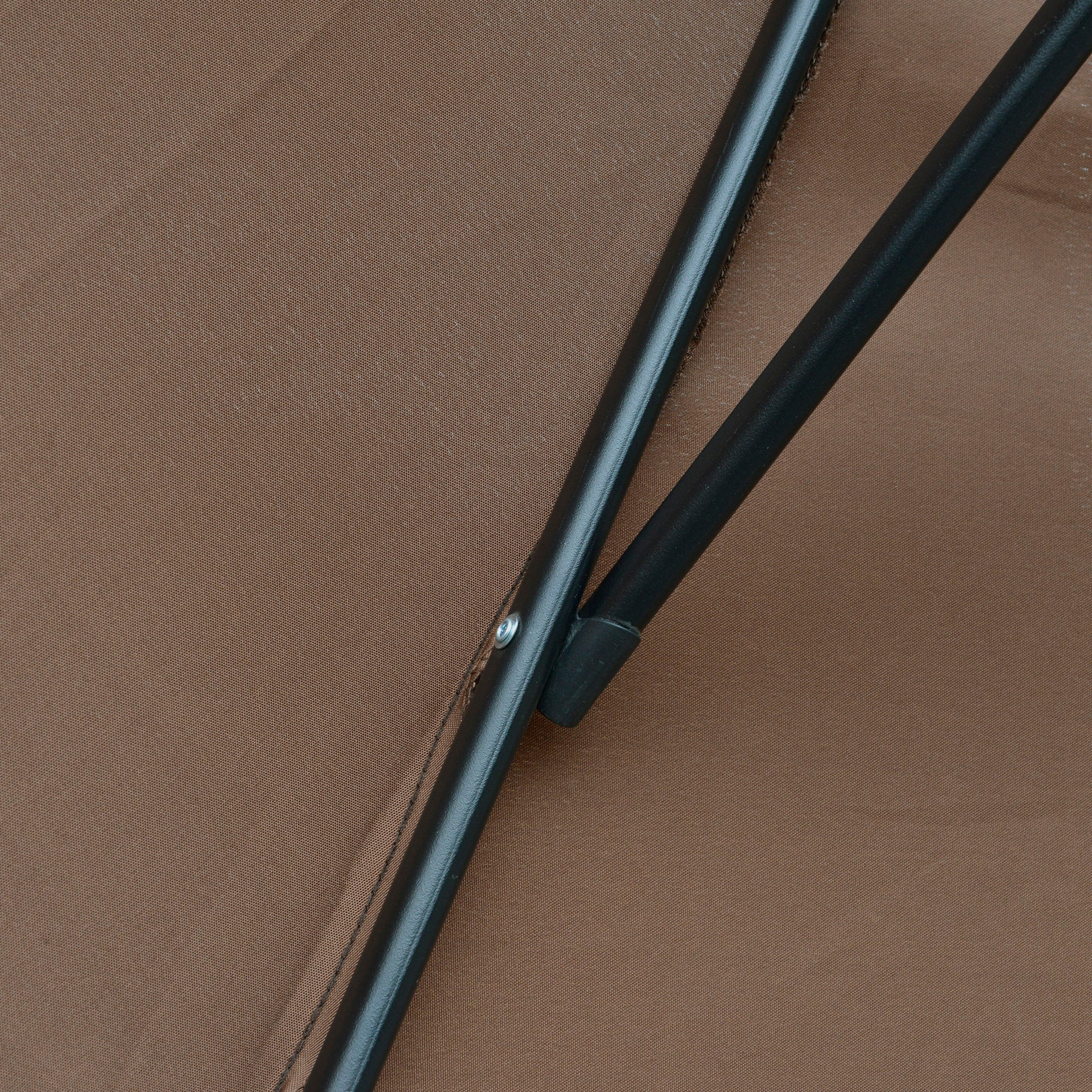 Outsunny 2.45m Overhanging Cantilever Parasol, with Cross Base - Brown - North Peak Garden Furniture