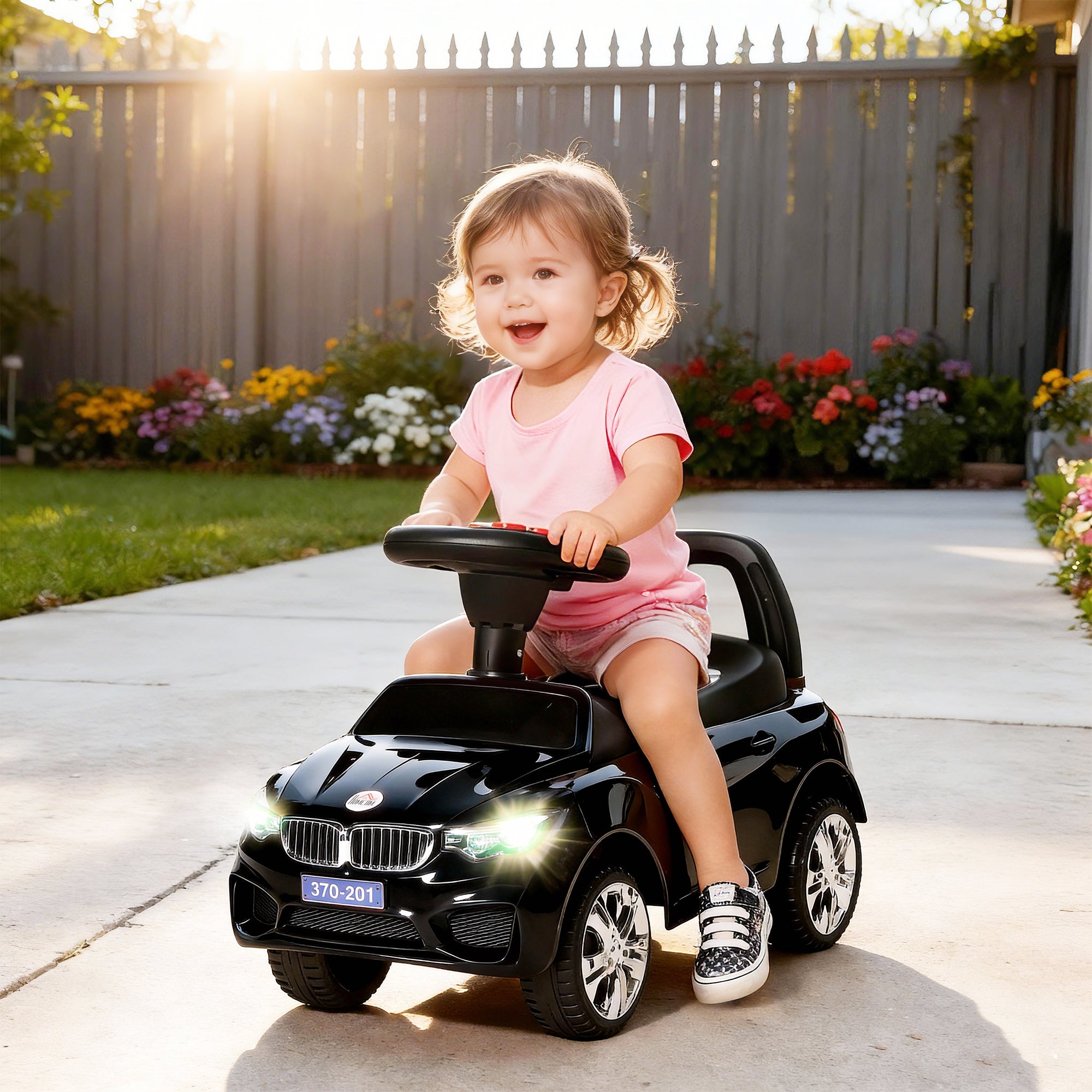 HOMCOM Ride on Car Baby Toddler Walker Foot to Floor Sliding Car Slider Black