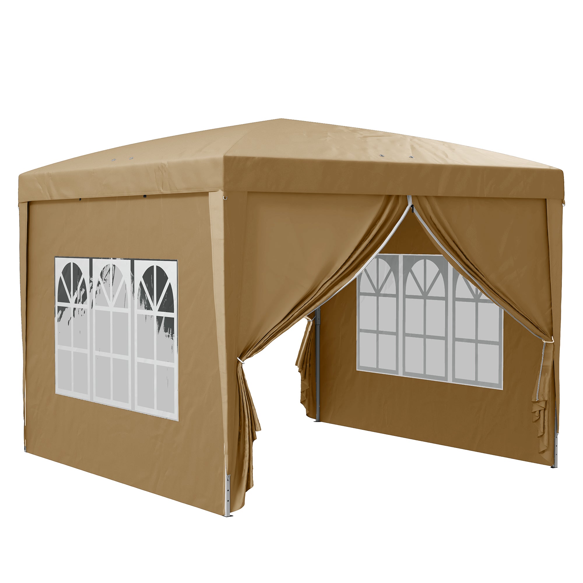 Outsunny 3 x 3(m) Pop Up Gazebo - Khaki - North Peak Garden Furniture