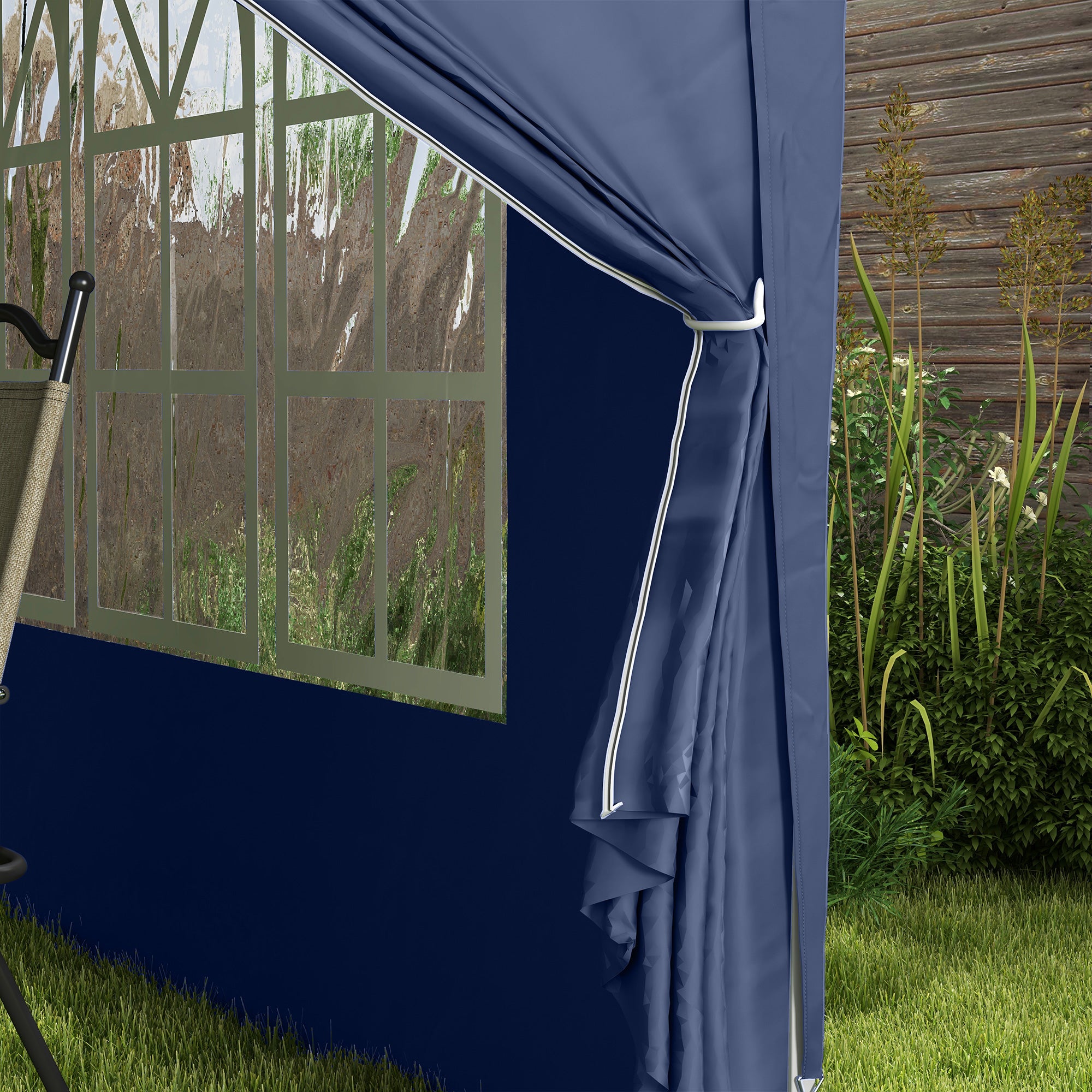 Outsunny 3 x 3(m) Pop Up Gazebo, Water and UV Resistant Party Tent Camping Canopy Marquee with Carry Bag, Blue - North Peak Garden Furniture