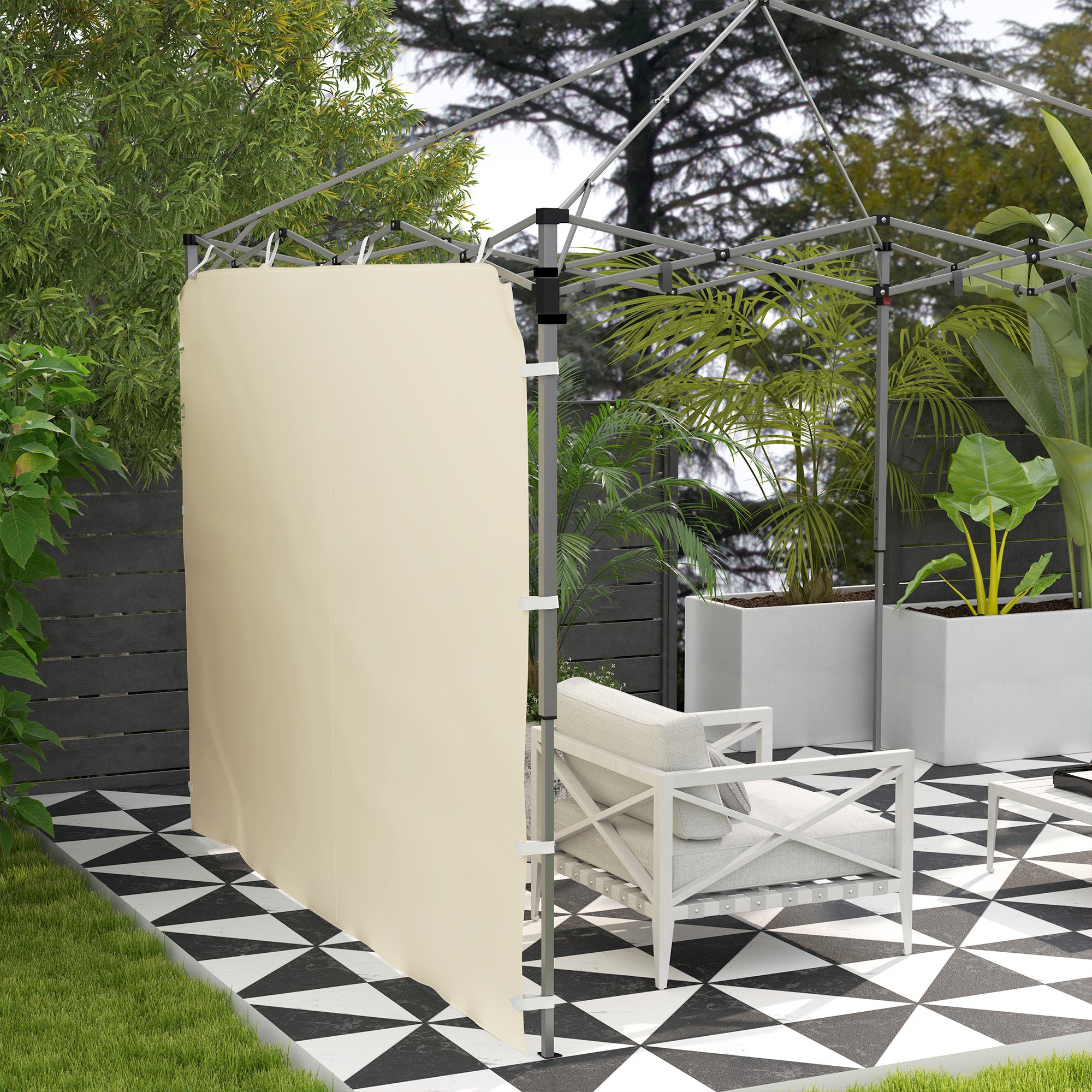 Outsunny 195 x 295cm Replacement Gazebo Sidewall - Beige - North Peak Garden Furniture