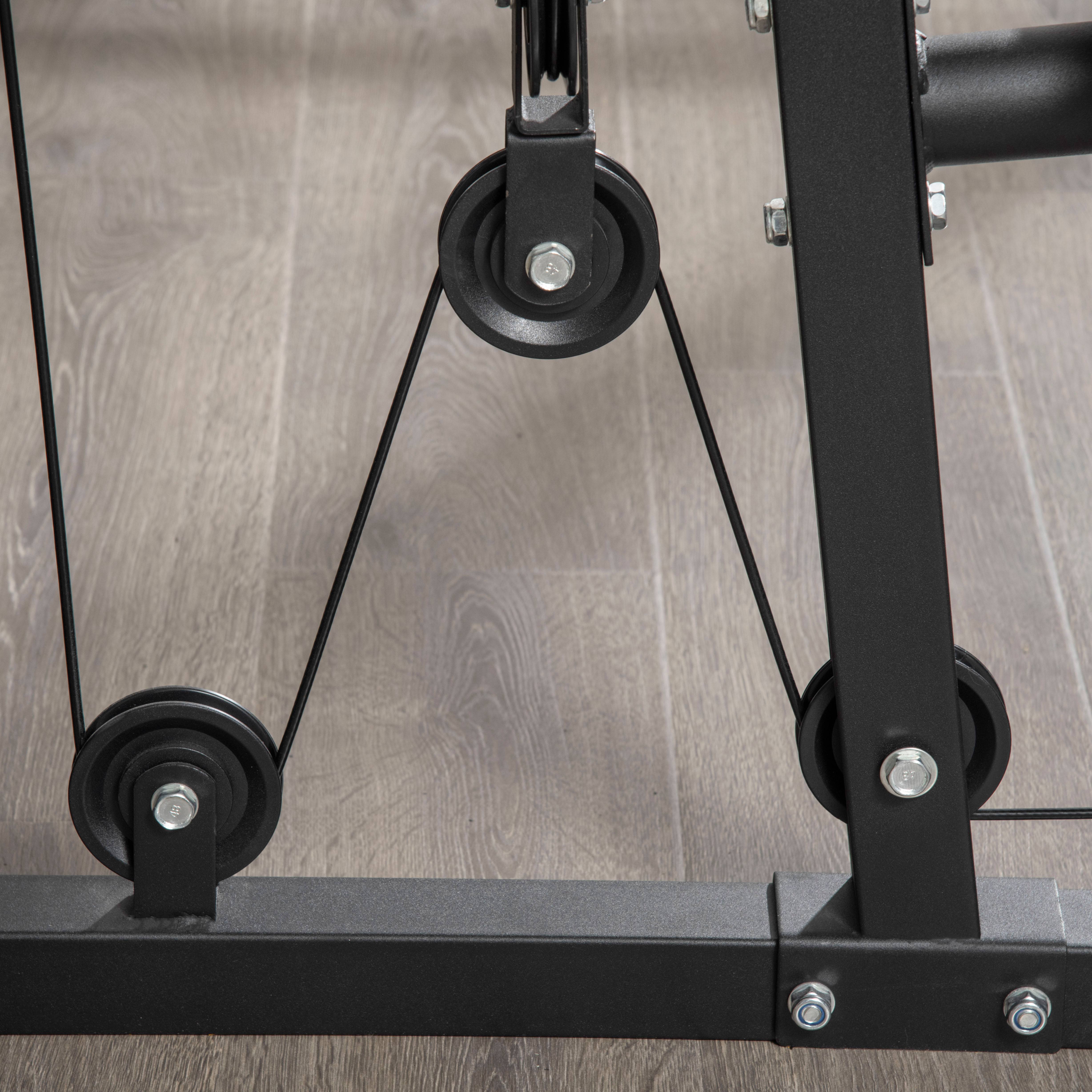 HOMCOM Multi-Exercise Gym Station, with 45kg Weight Stack, for Full Body Workout - North Peak Garden Furniture