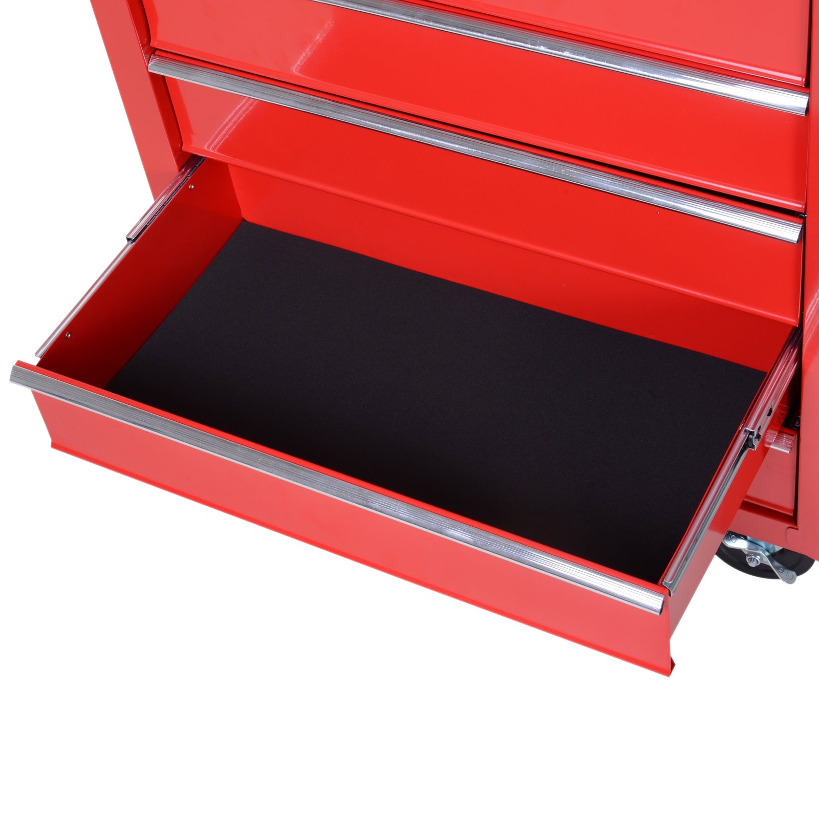DURHAND 5 Drawer Roller Tool Cabinet Storage Box Workshop Chest Garage Wheeling Trolley w/ Handle - Red - North Peak Garden Furniture