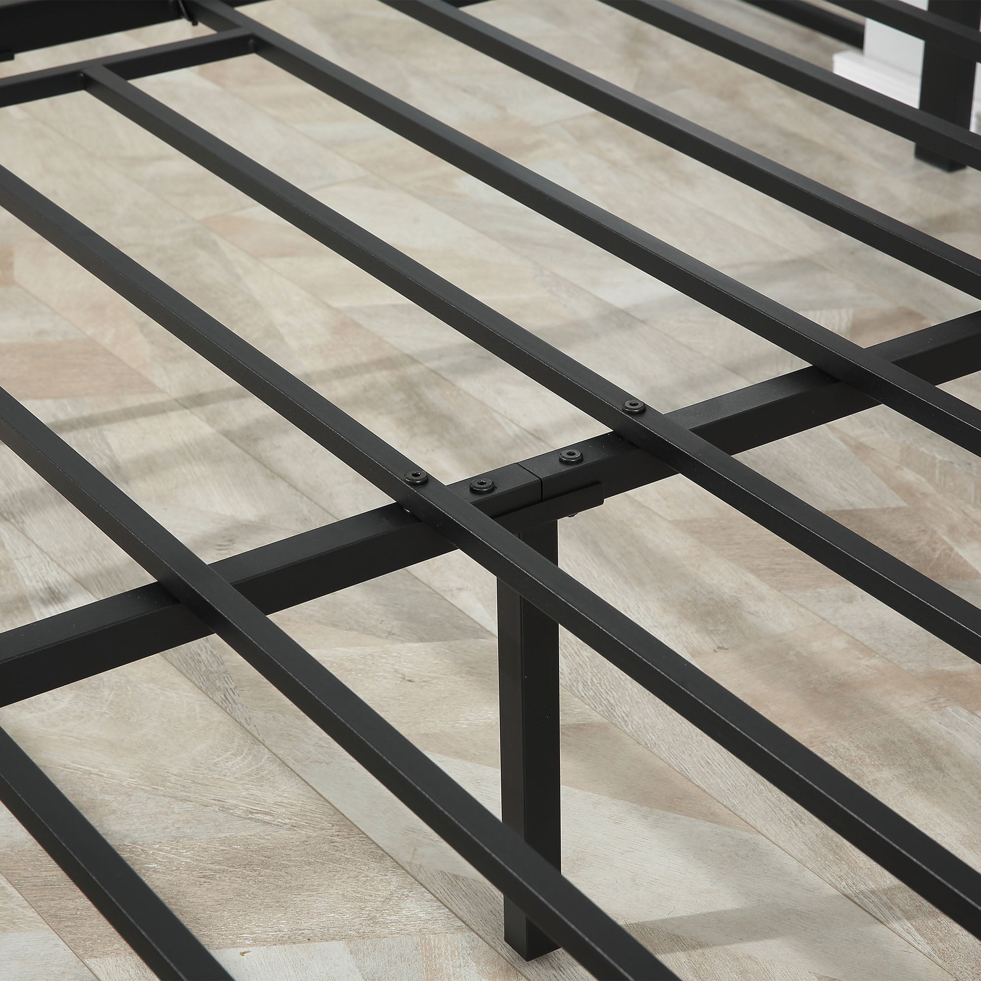HOMCOM King Size Metal Bed Frame with Headboard & Footboard, Strong Slat Support Full Bed Frame w/ Underbed Storage Space, Bedroom Furniture For Adults - North Peak Garden Furniture