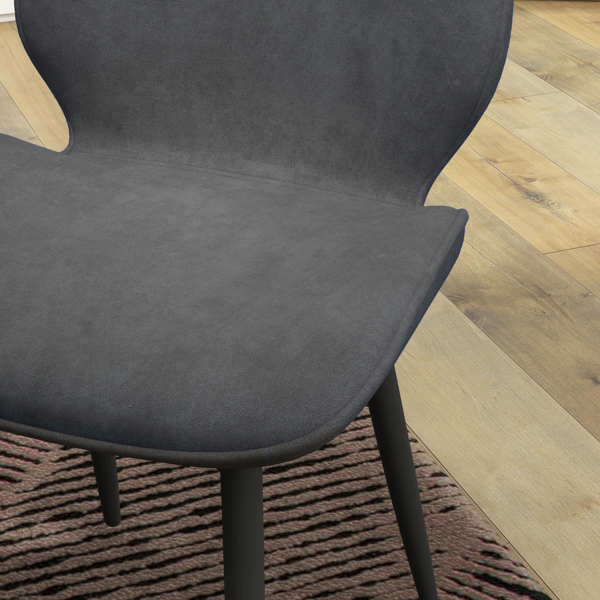 HOMCOM Velvet Dining Chairs, Set of 2 Dining Room Chairs with Metal Legs for Living Room, Dining Room, Grey - North Peak Garden Furniture