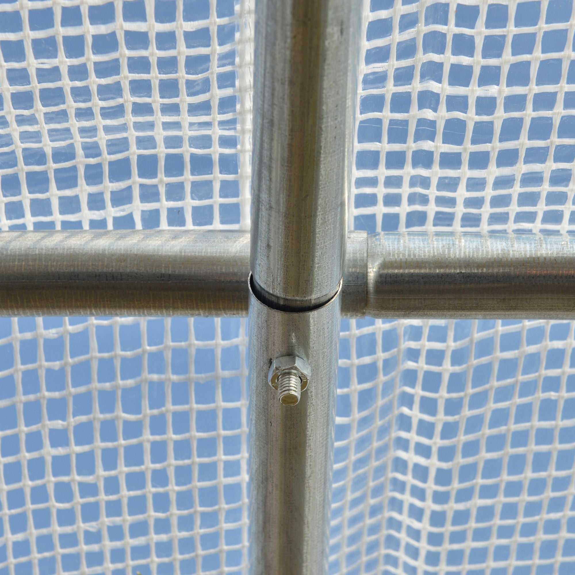 Outsunny Walk-in Polytunnel Greenhouse Green House with Roll-up Sidewalls, UV-resistant PE Cover, 3 x 2 x 2m, White - North Peak Garden Furniture