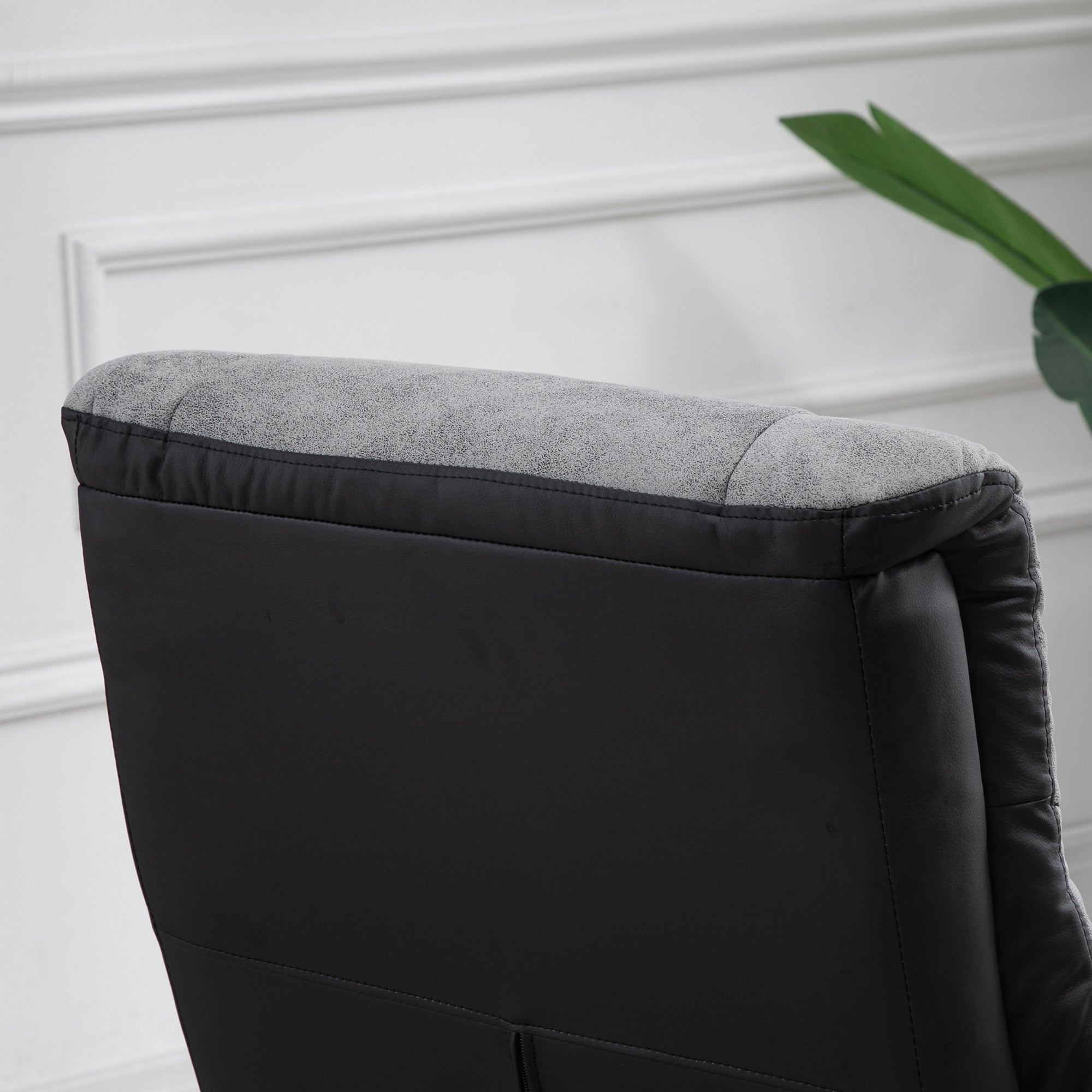 HOMCOM Fabric Recliner Sofa Armchair with footstool Swivel Sofa Grey - North Peak Garden Furniture