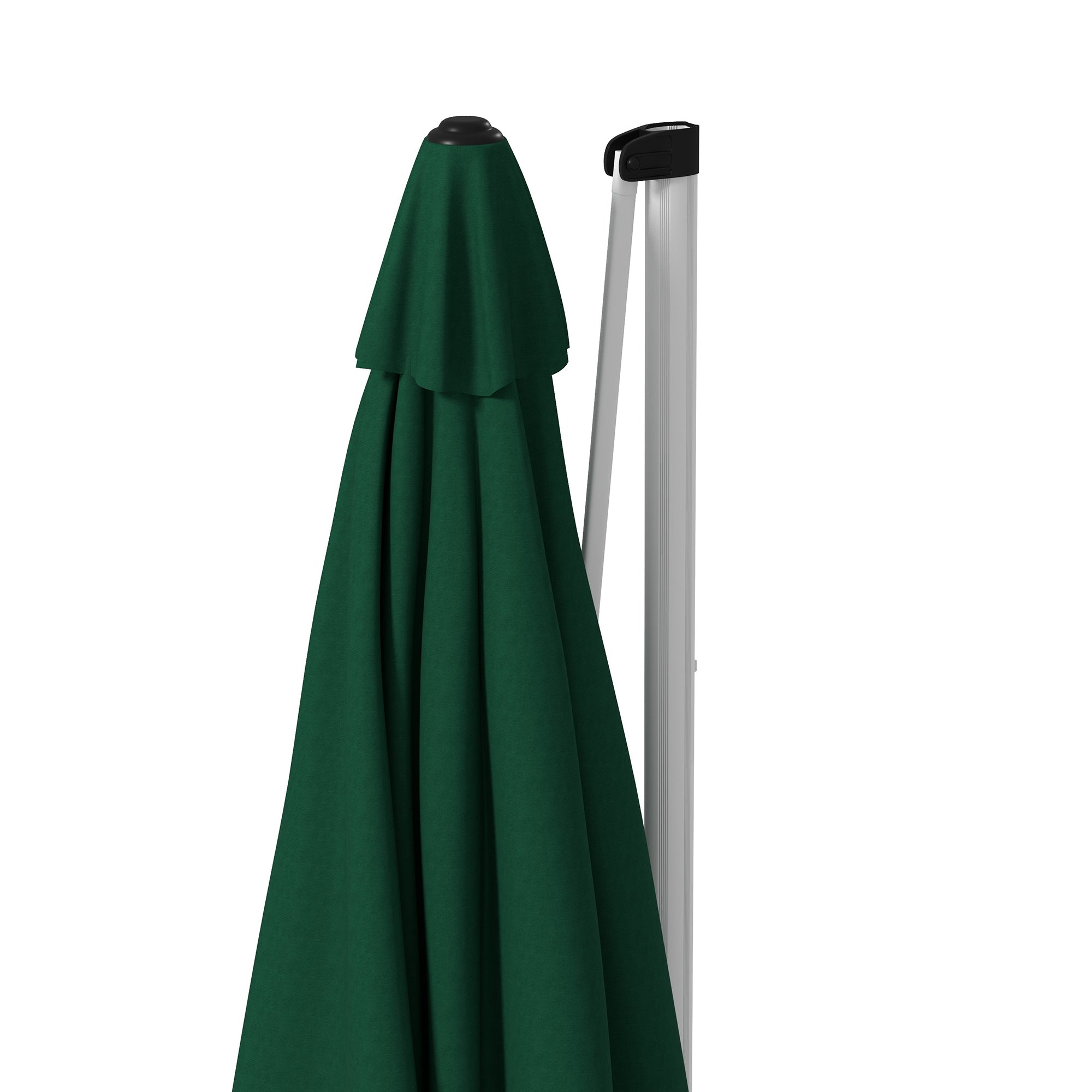 Outsunny Square Cantilever Garden Parasol, with Five-Position Canopy - Green