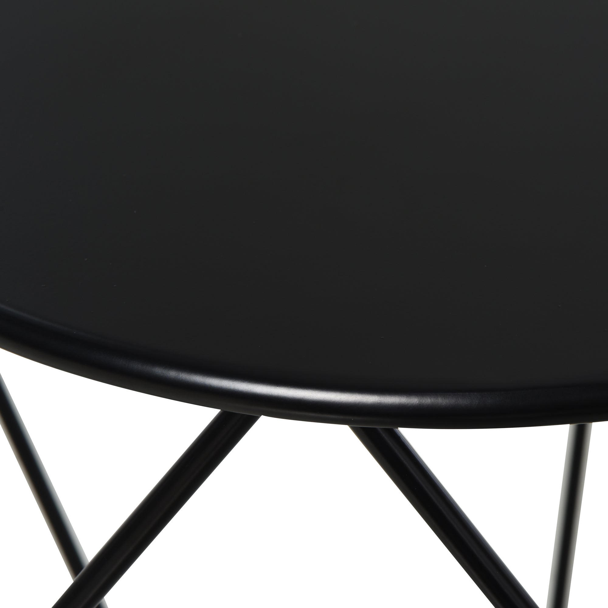 HOMCOM Round Side Table, Minimalist End Table with Steel Frame, Small Coffee Table for Living Room, Bedroom, Black