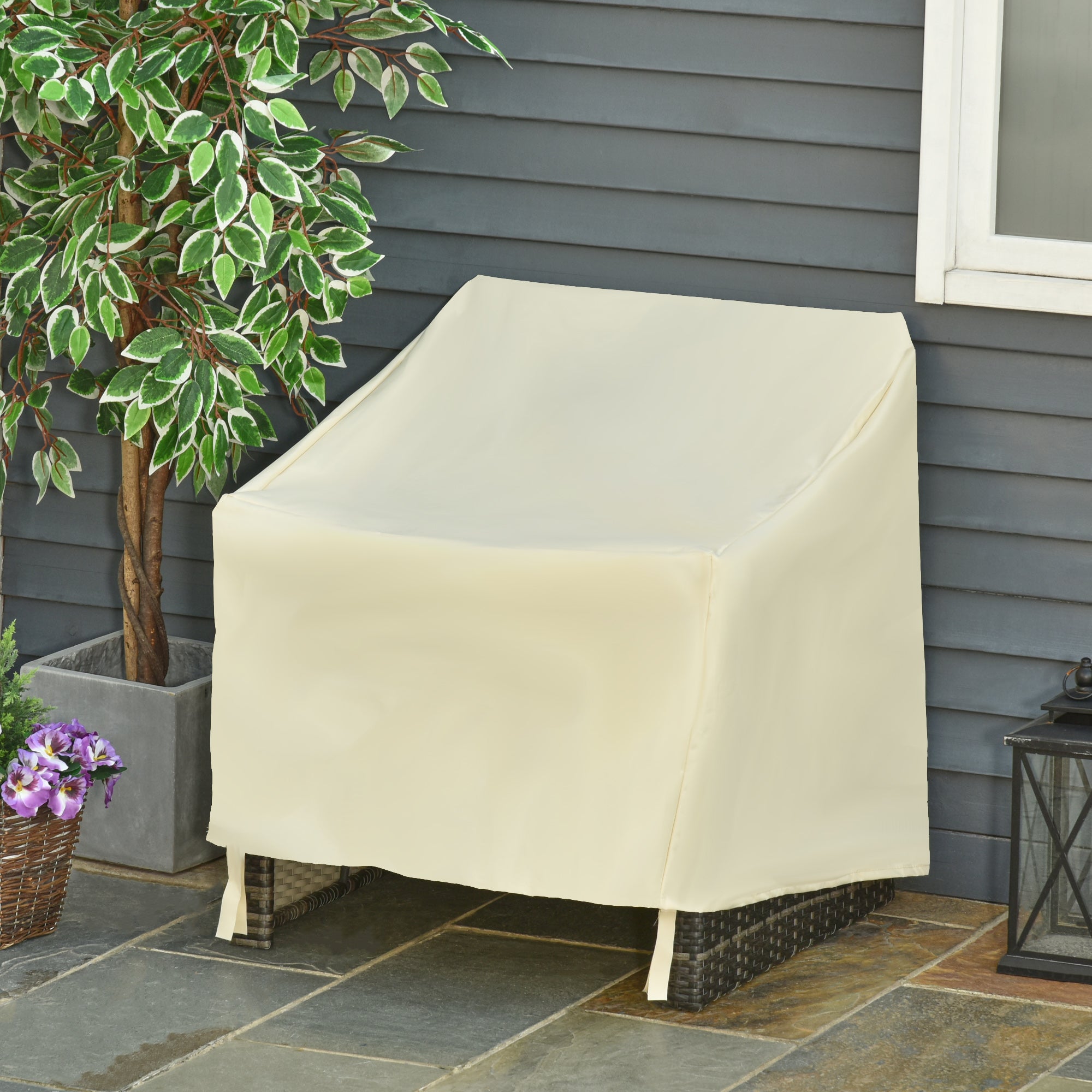 Outsunny 600D Oxford Cloth Furniture Cover Single Chair Garden Patio Outdoor Protector Waterproof 68x87x44-77cm - North Peak Garden Furniture
