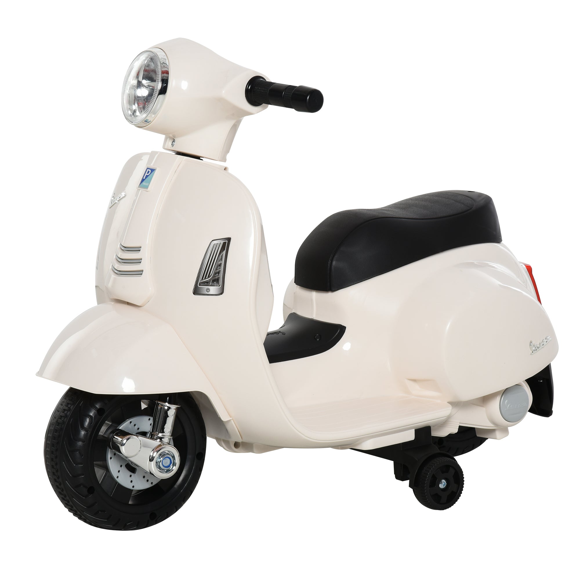 HOMCOM Vespa Licensed 6V Kids Electric Motorbike Ride On Motorcycle Battery Powered for 18-36 Months with Horn Headlight White - North Peak Garden Furniture