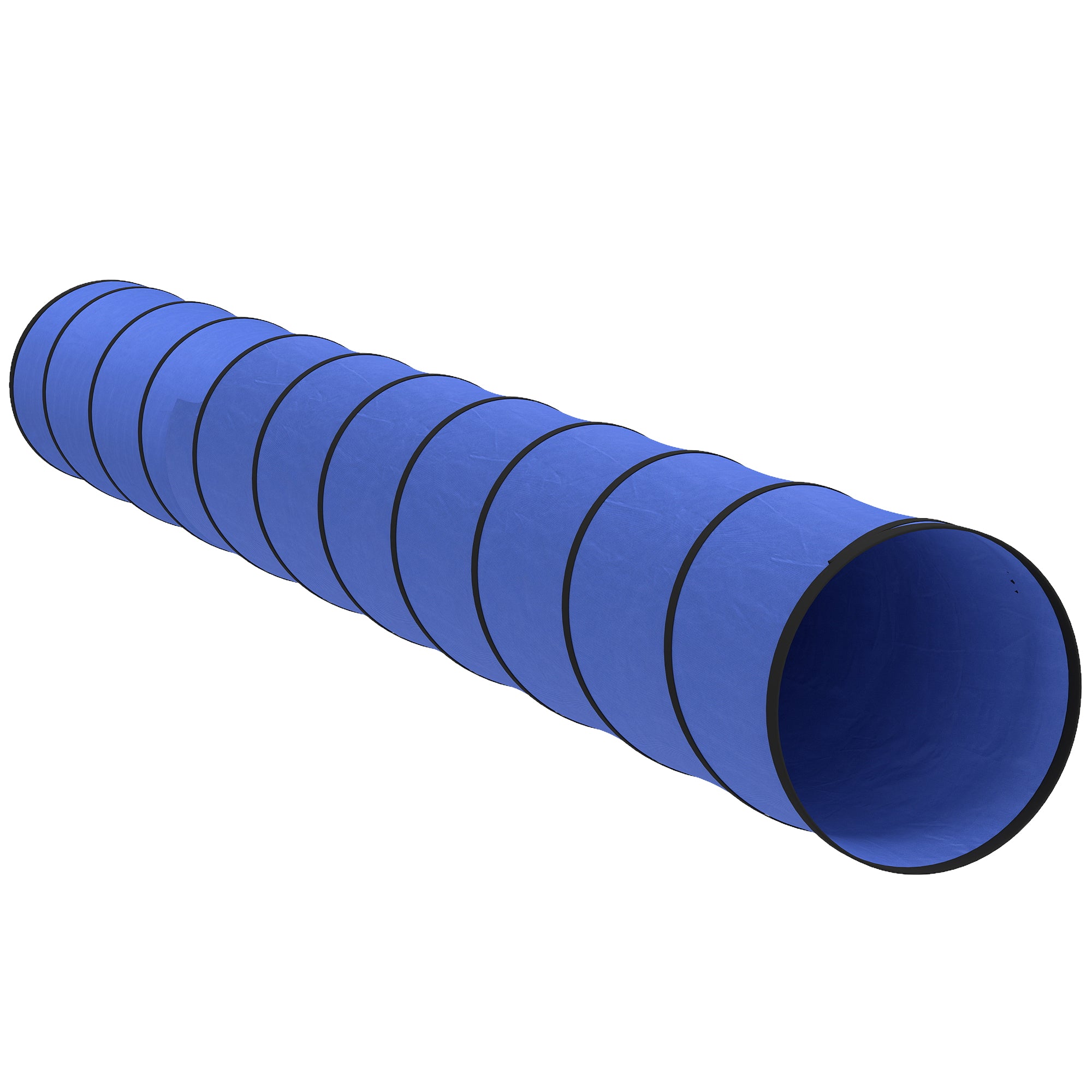 PawHut Dog Tunnel, 500 x 60 cm, Foldable Play Tunnel with 6 Pegs and Bag, Tear-Resistant Outdoor Dog Agility Equipment, Blue