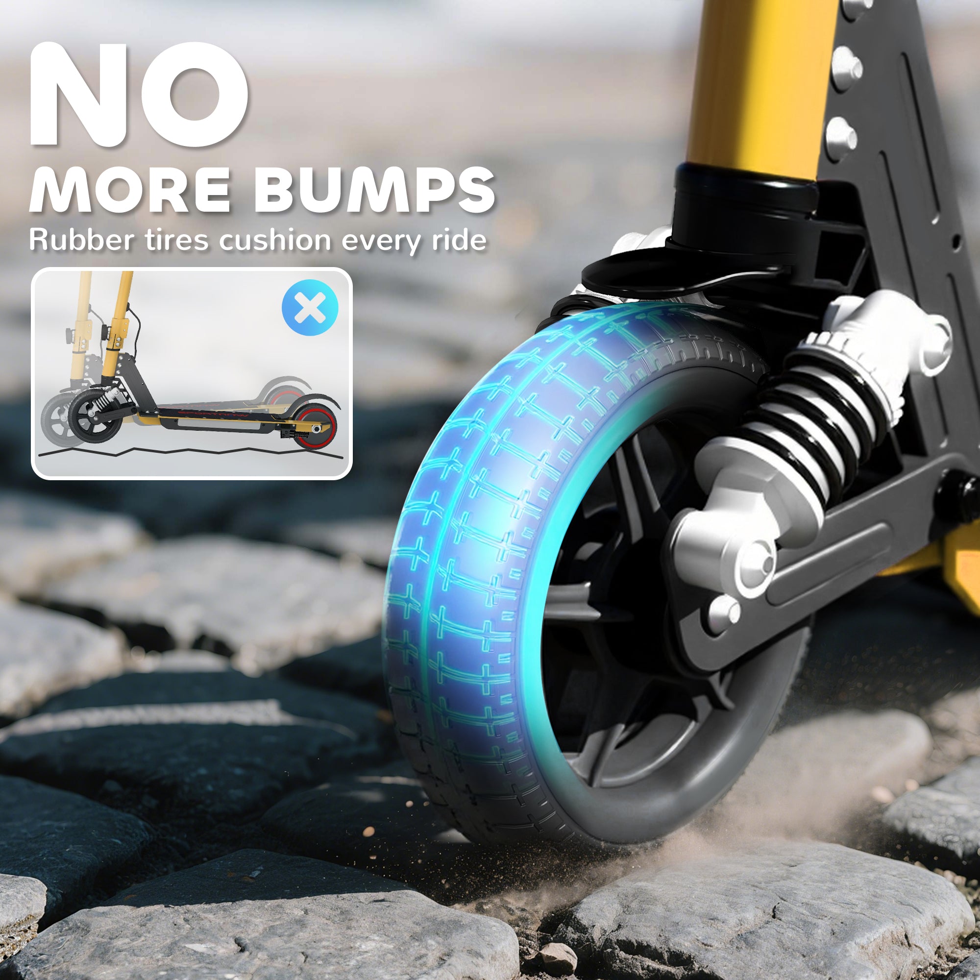 SPORTNOW Folding Electric Scooter for Kids Age 6-14 with Dual Brakes, Front Suspension, LED Colourful Lights and Display, 6.8kg Lightweight Aluminium E Scooter, Up to 14 KM/H & 6 KM, Gold Tone