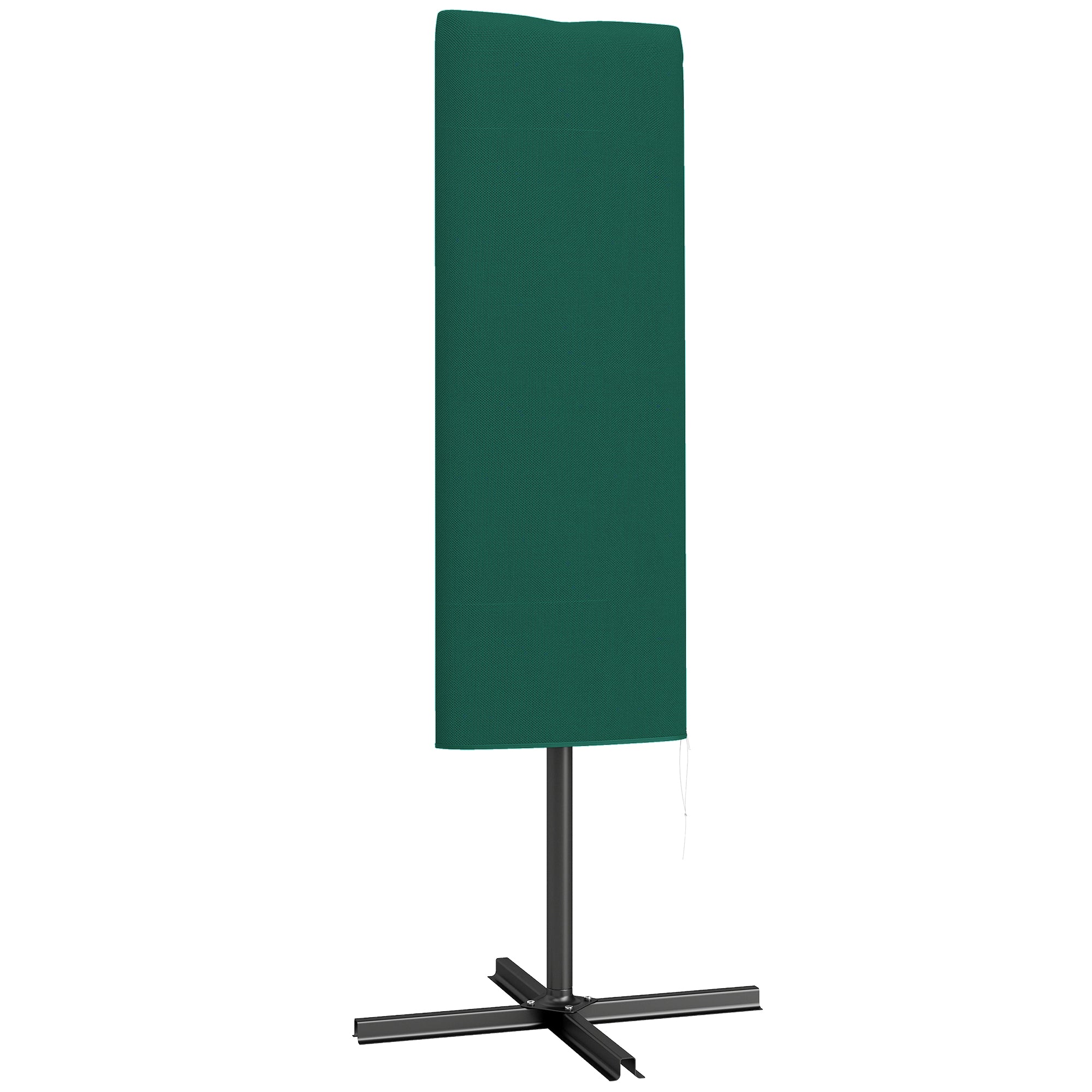 Outsunny Garden Parasol Cover, Outdoor Patio Umbrella Protector Weatherproof Garden Patio for 2-4m Parasol, Dark Green