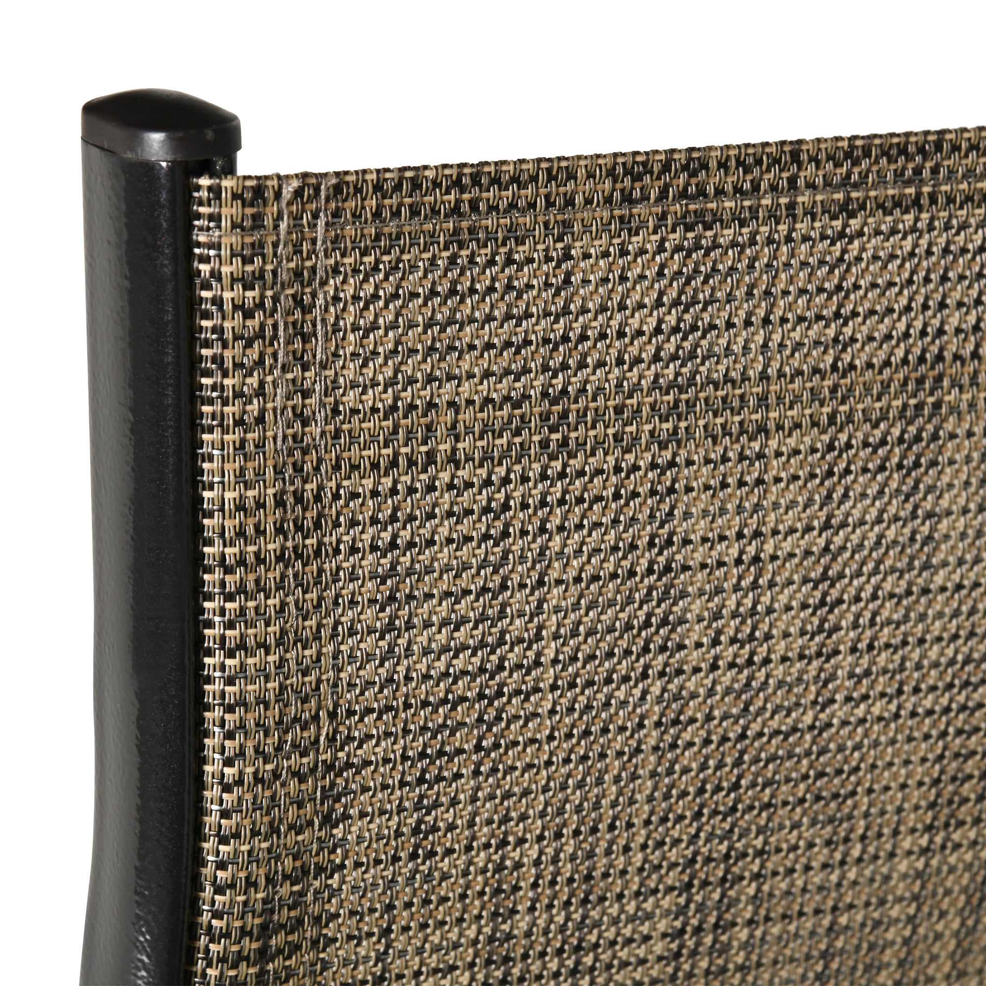 Outsunny Set of Four Stackable Mesh Seat Chairs - Mixed Brown - North Peak Garden Furniture