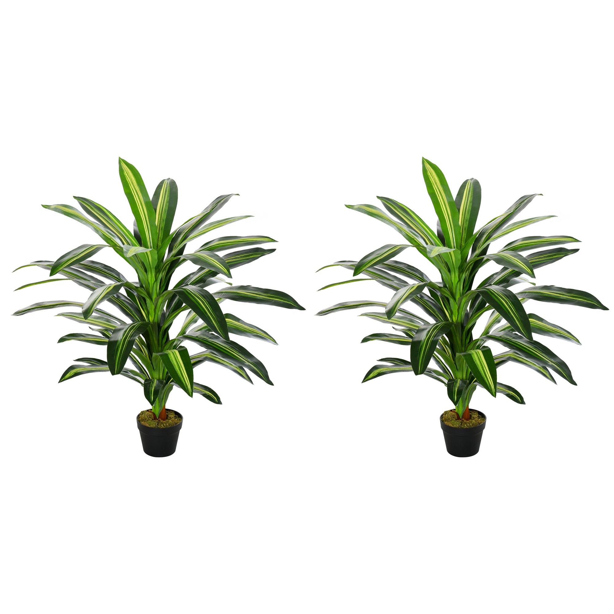 Outsunny Set of Two Artificial Dracaena Plants - North Peak Garden Furniture