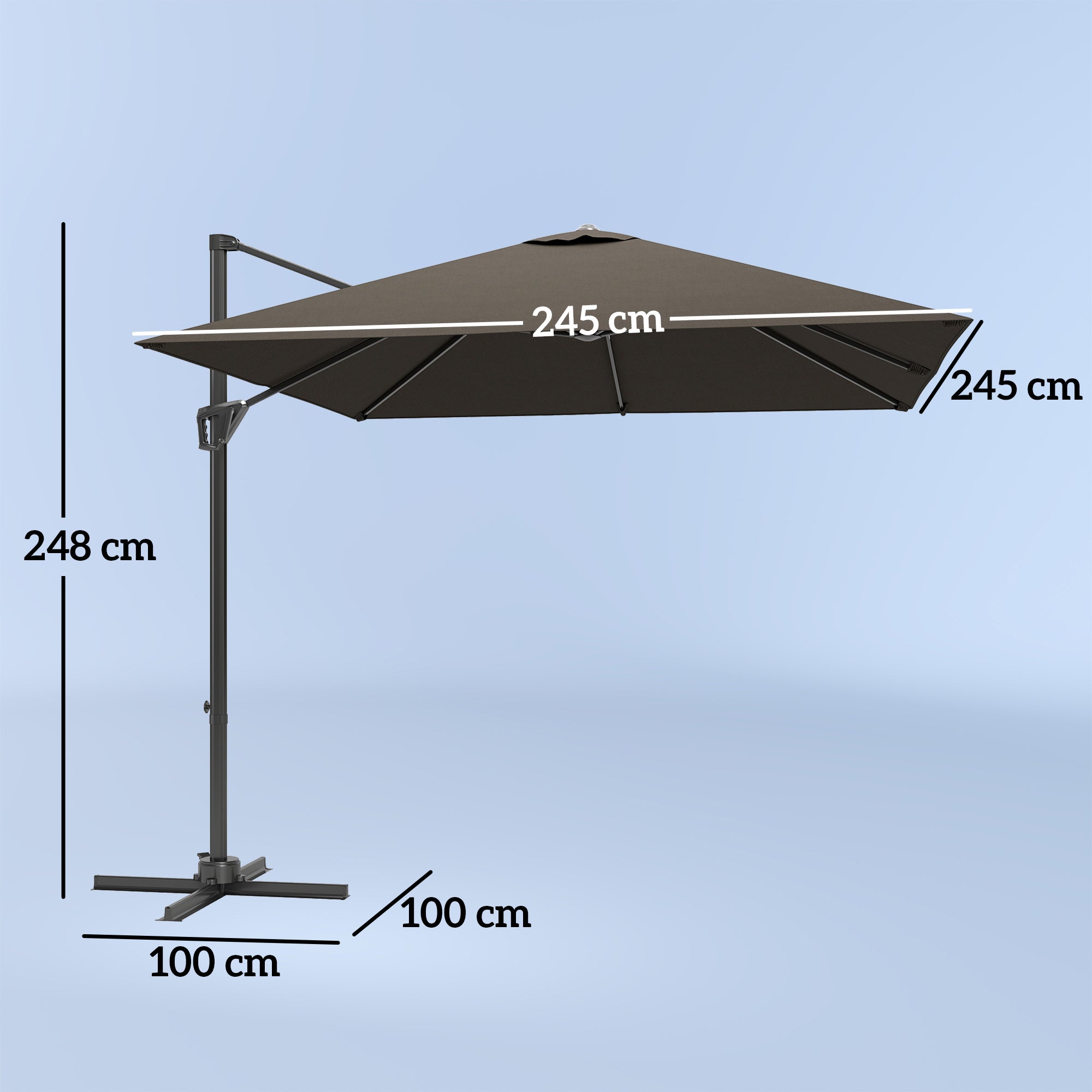 Outsunny Patio Offset Parasol Umbrella - Tan - North Peak Garden Furniture