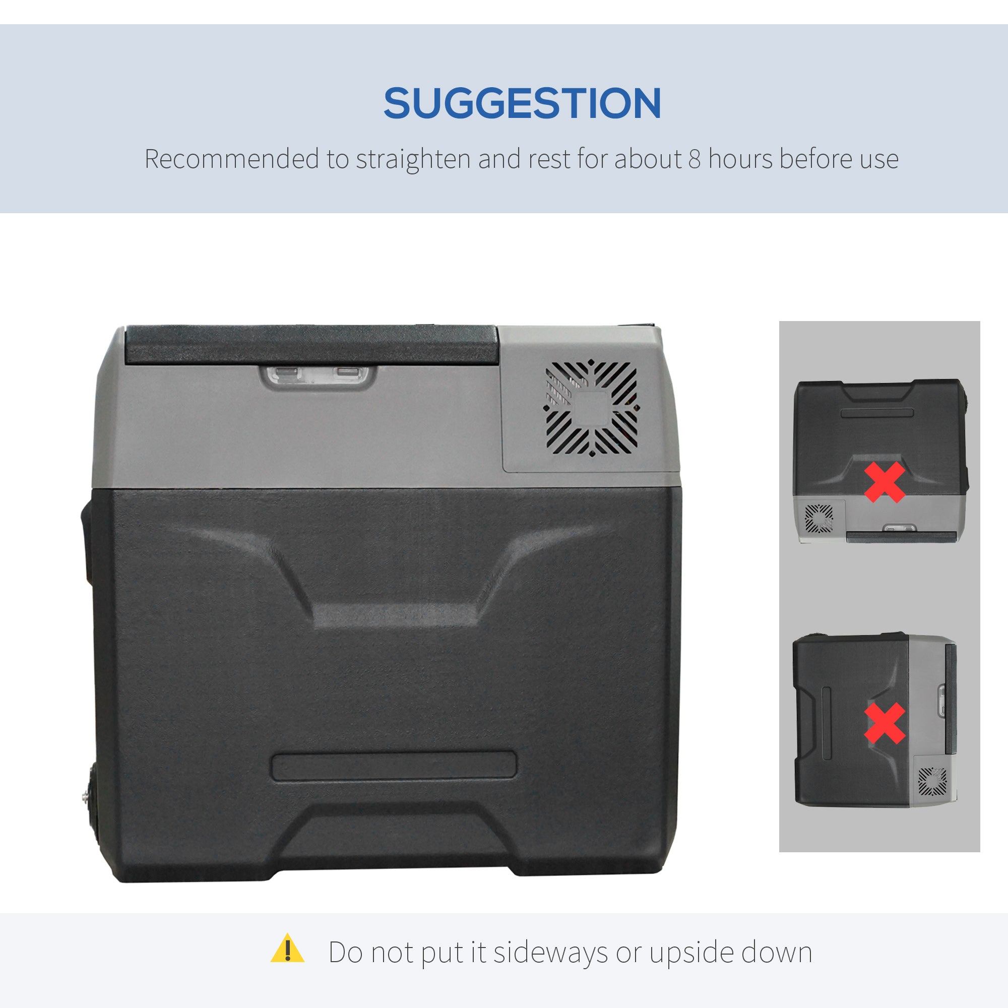 HOMCOM Car Refrigerator, Portable 12/24V 50 Litre Compressor Fridge Freezer, Electric Cooler Box for Camping, Travel, Picnic, Down to -20℃ - North Peak Garden Furniture