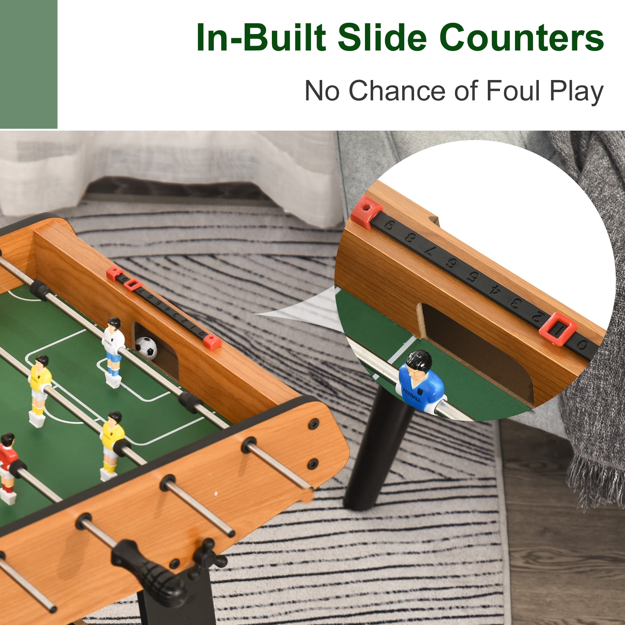 HOMCOM Folding Football Gaming Table Mini Foosball Soccer Table for Family Fun Indoor Play Sports