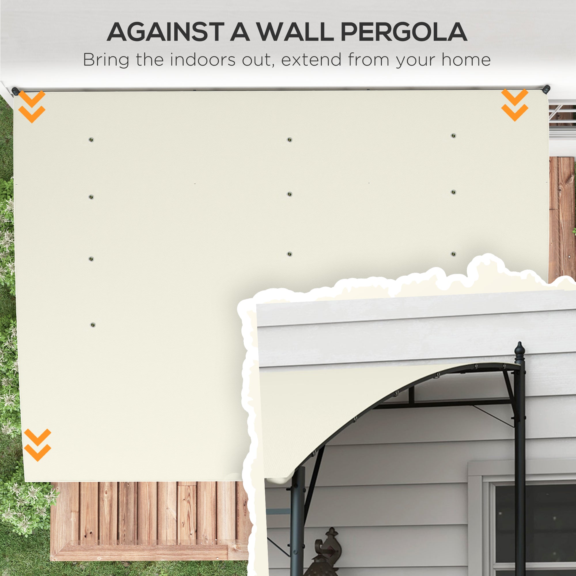 Outsunny 3 x 4m Metal Frame Pergola - Cream - North Peak Garden Furniture
