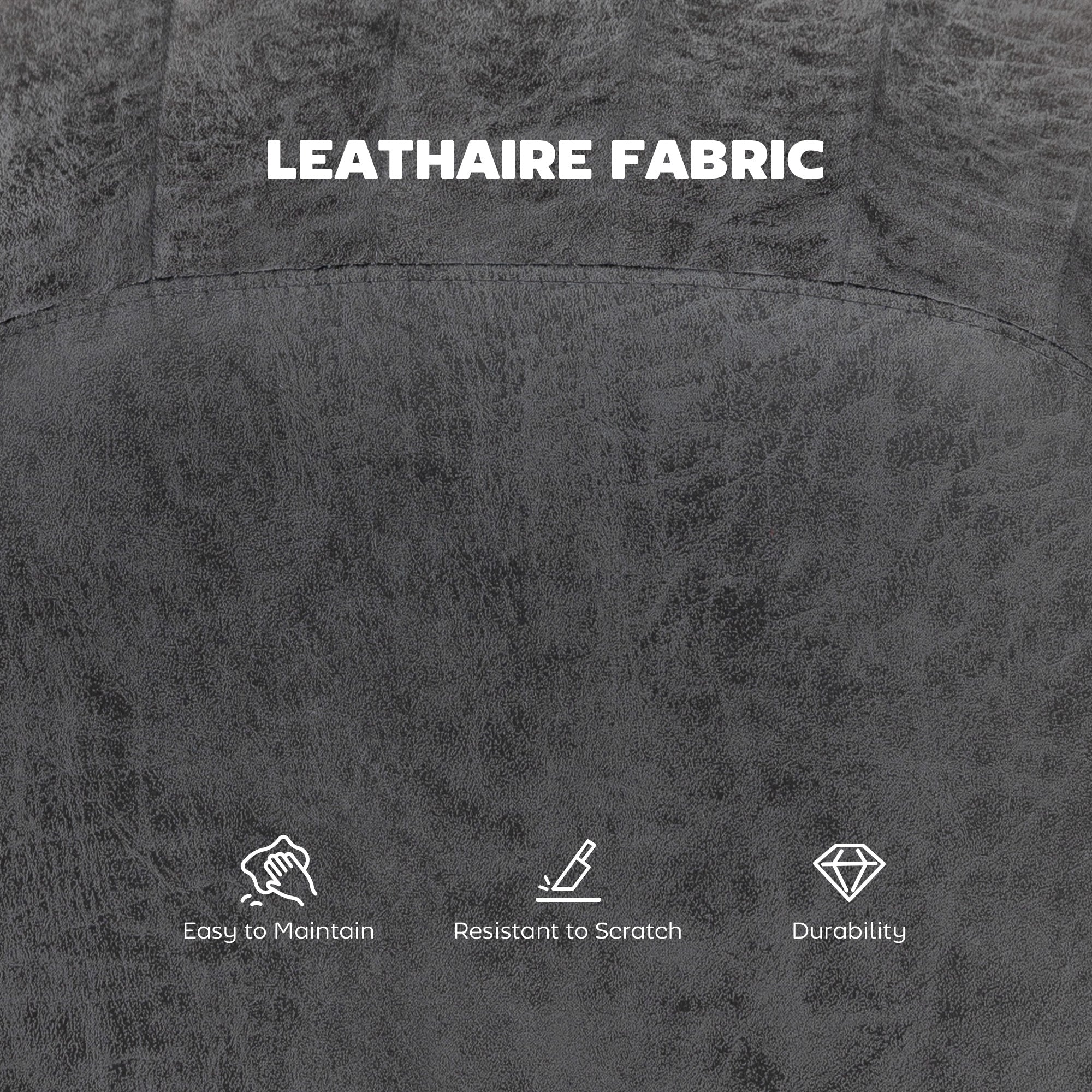 HOMCOM Set of 2 Leathaire Tub Bar Stools -  Charcoal Grey