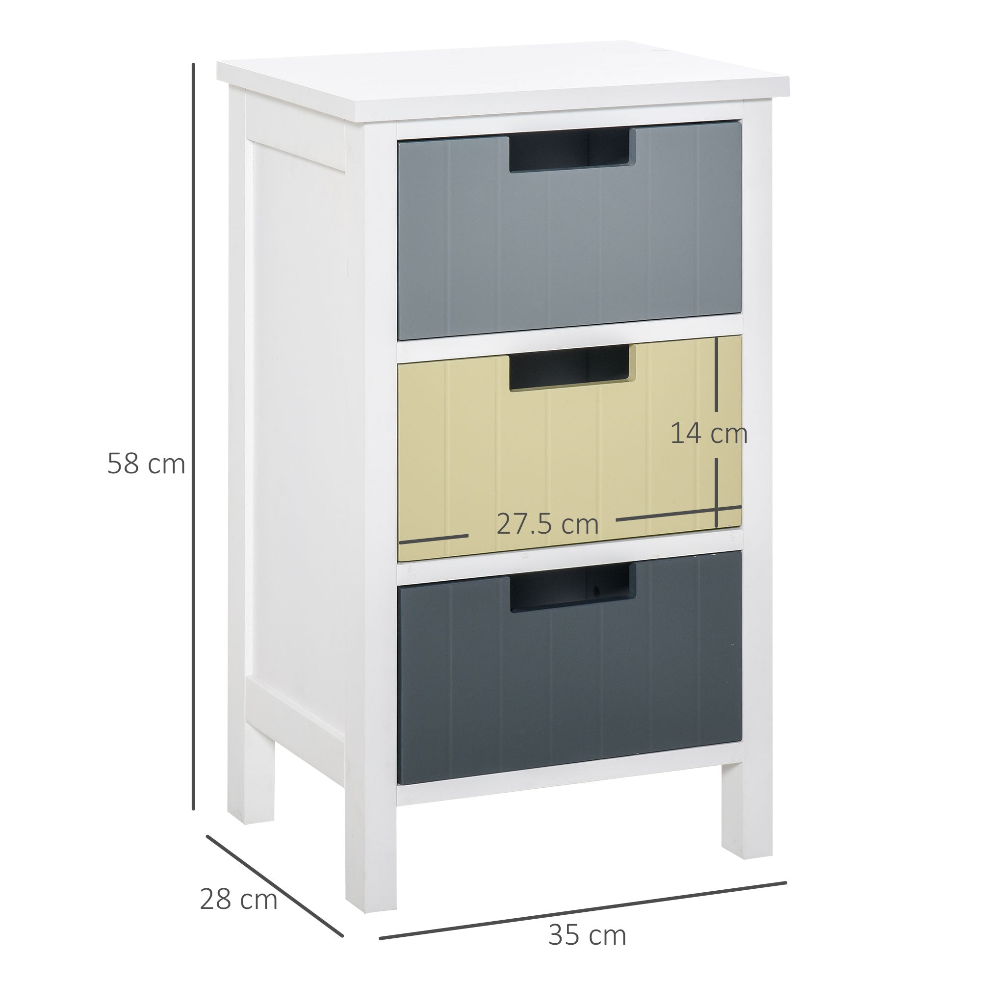 HOMCOM Storage Tower, Dresser Chest with Drawers, Wood Top, Organizer Unit for Closets Bedroom Nursery Room Hallway - North Peak Garden Furniture