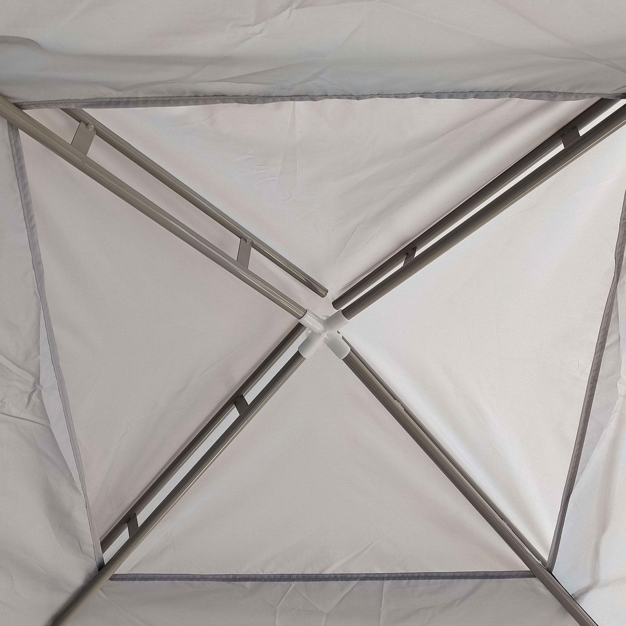 Outsunny 3 x 3 m Gazebo, Netting Party Tent, Patio Canopy Outdoor Event Shelter with Double Tier Roof, Light Grey