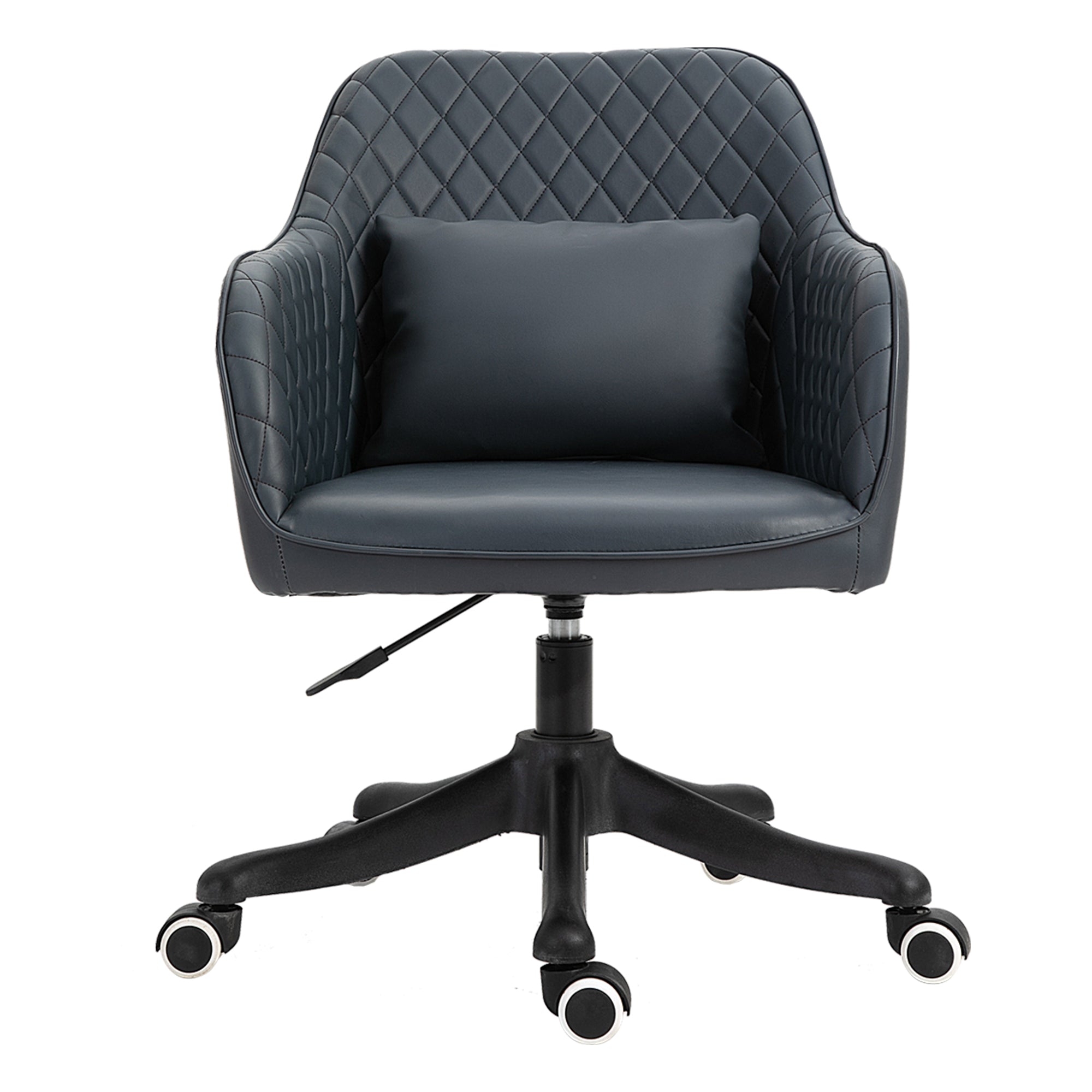 Vinsetto Velvet Office Chair, Desk Chair, Makeup Vanity Chair with Massage Lumbar Pillow and Rolling Wheels for Bedroom and Home, Deep Blue - North Peak Garden Furniture