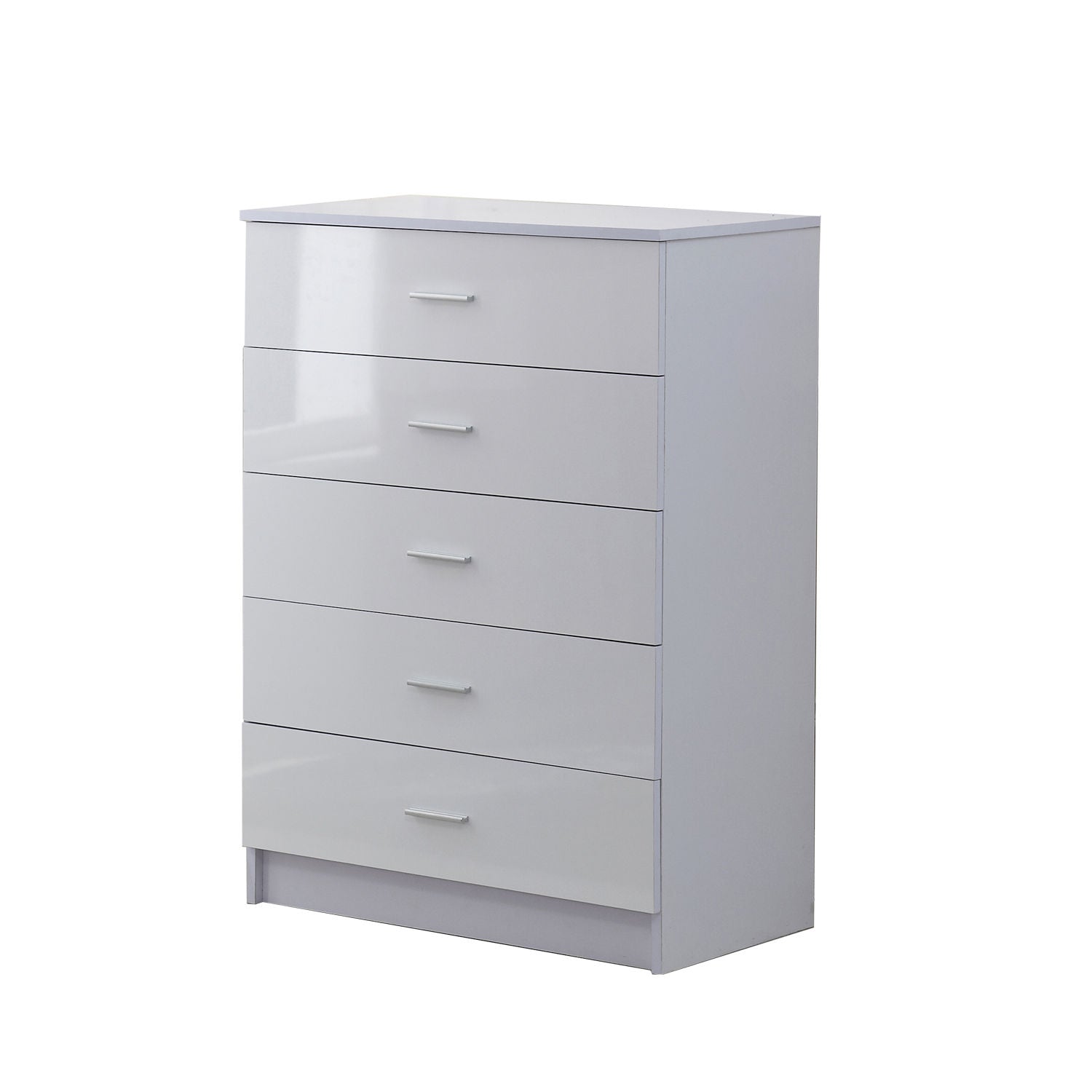 HOMCOM High Gloss 3 Piece Trio Bedroom Furniture Set Wardrobe + Chest Of Drawer + Bedside White - North Peak Garden Furniture