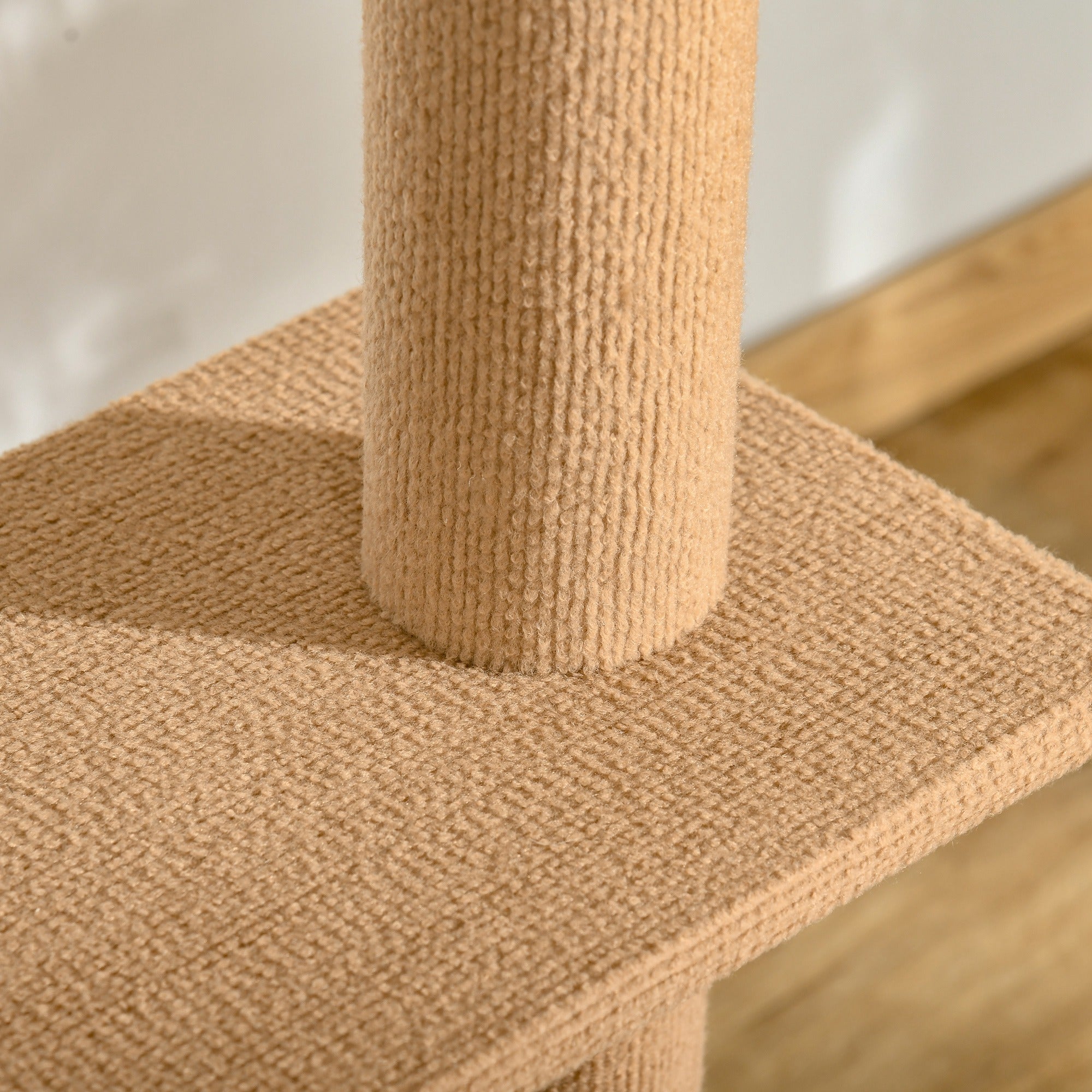 PawHut 260cm Floor To Ceiling Cat Tree for Indoor Cats w/ Three Platforms Activity Centre - Brown - North Peak Garden Furniture