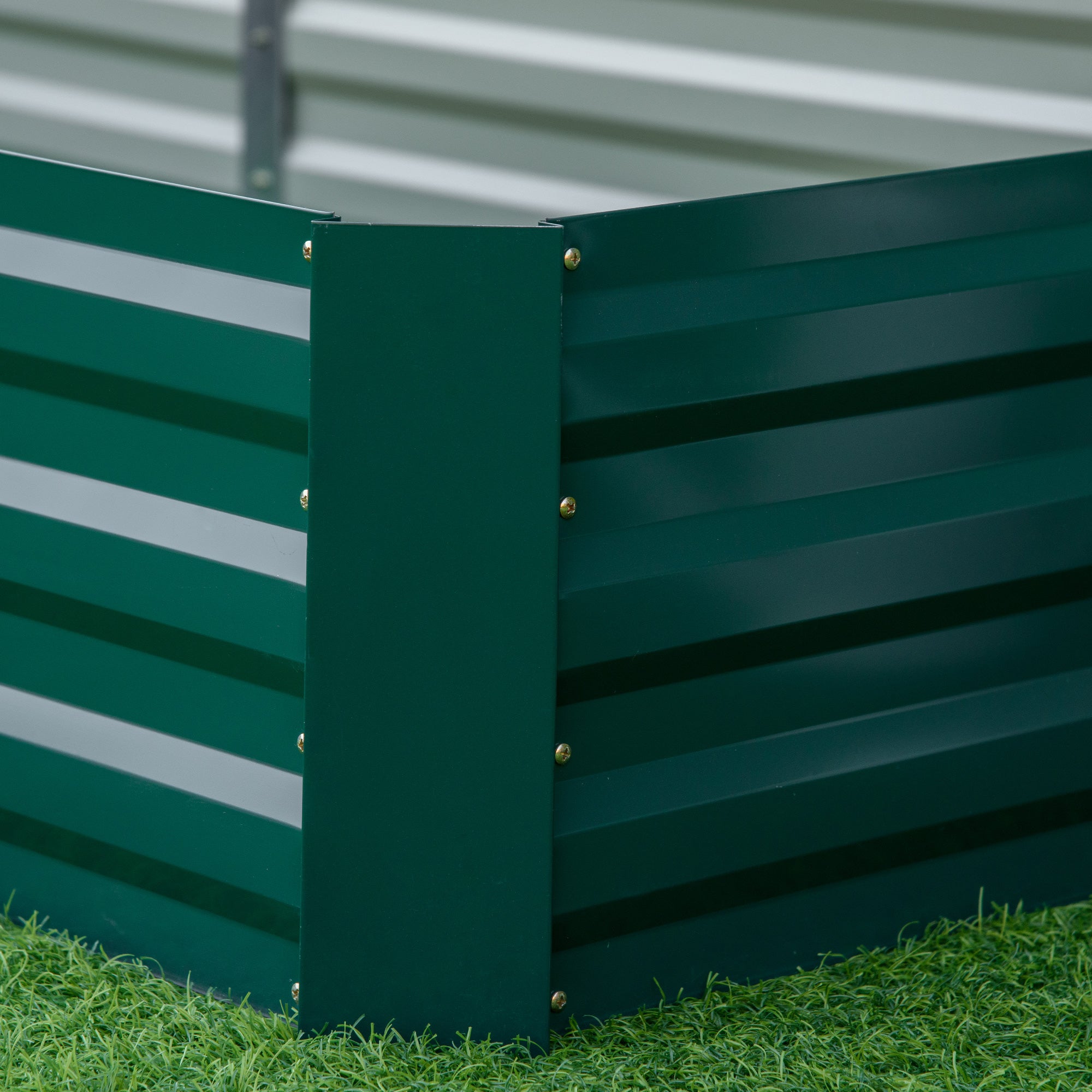 Outsunny Metal Raised Garden Bed Planter Box Outdoor Planters for Growing Flowers, Herbs, Green, 241x90.5x30cm - North Peak Garden Furniture