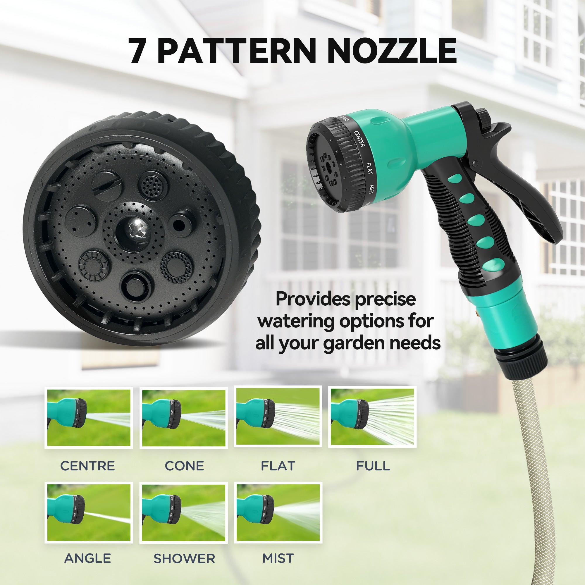 Outsunny Retractable Hose Reel Wall Mounted, 20+2m Garden Hose Pipe Reel with Lock, Auto Rewind, 7 in 1 Spray Nozzle, Includes Wall Fixings, 180° Swivel, Outdoor Watering, 59 x 20 x 39 cm, Black