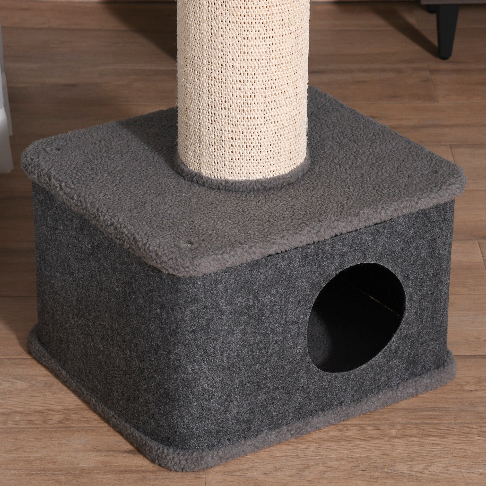 PawHut Multi-level Kitten Tower, Cat Tree Activity Centre with Sisal Scratching Posts, Condo, Plush Perches, Grey