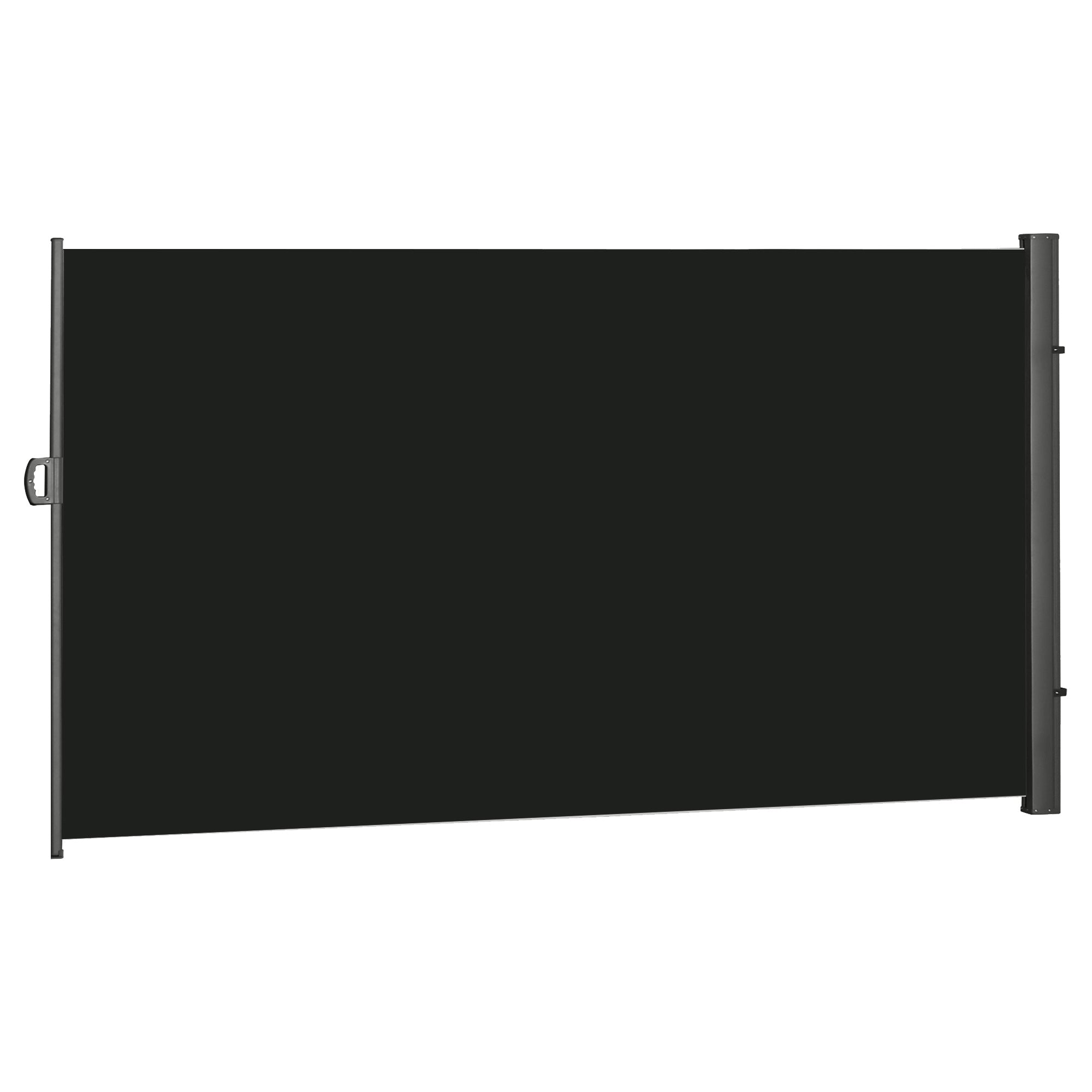Outsunny Retractable Sun Side Awning Screen Fence Patio Garden Wall Balcony Screening Panel Outdoor Blind Privacy Divider (3x2M, Black) - North Peak Garden Furniture
