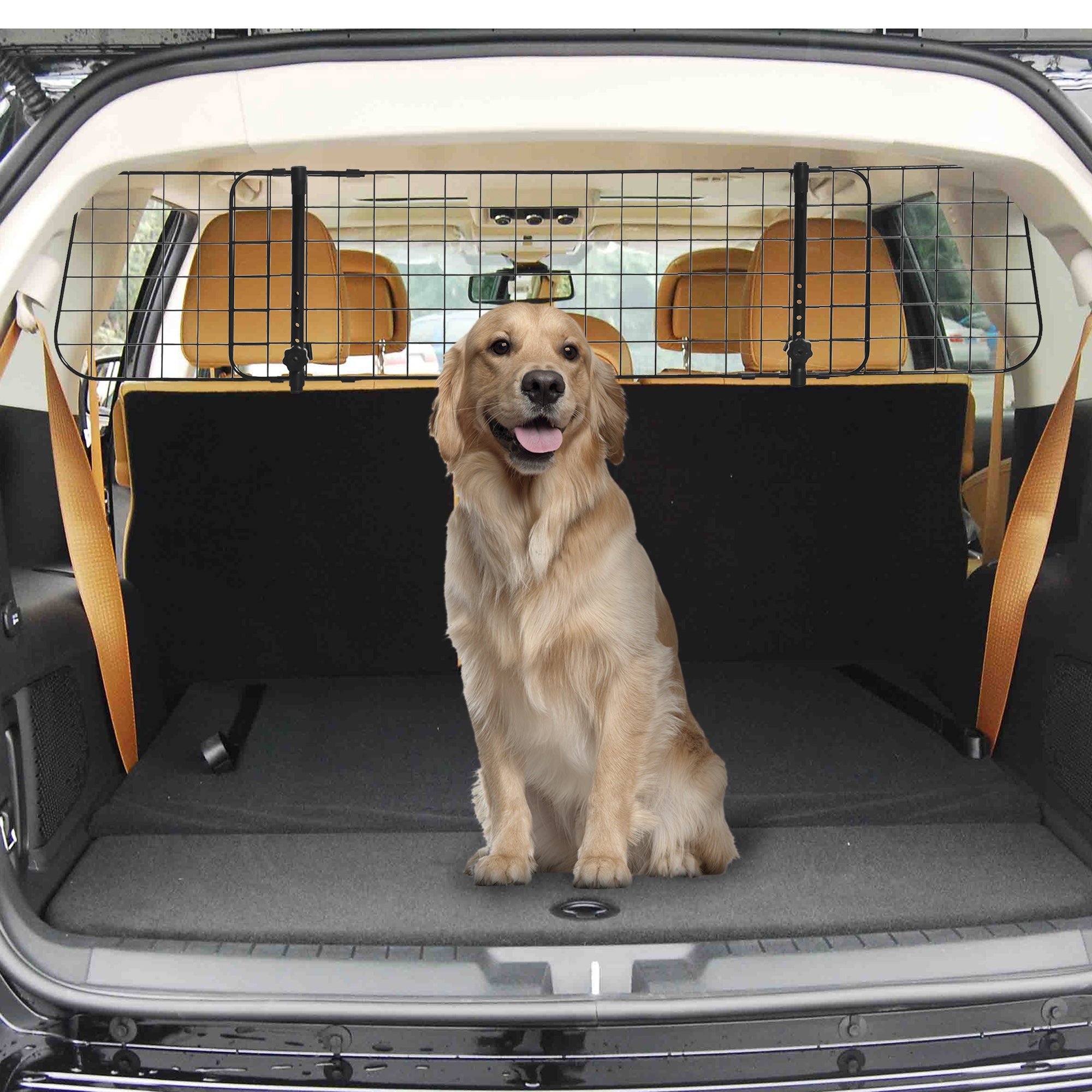 PawHut Heavy Duty Pet Dog Car Barrier Black - North Peak Garden Furniture