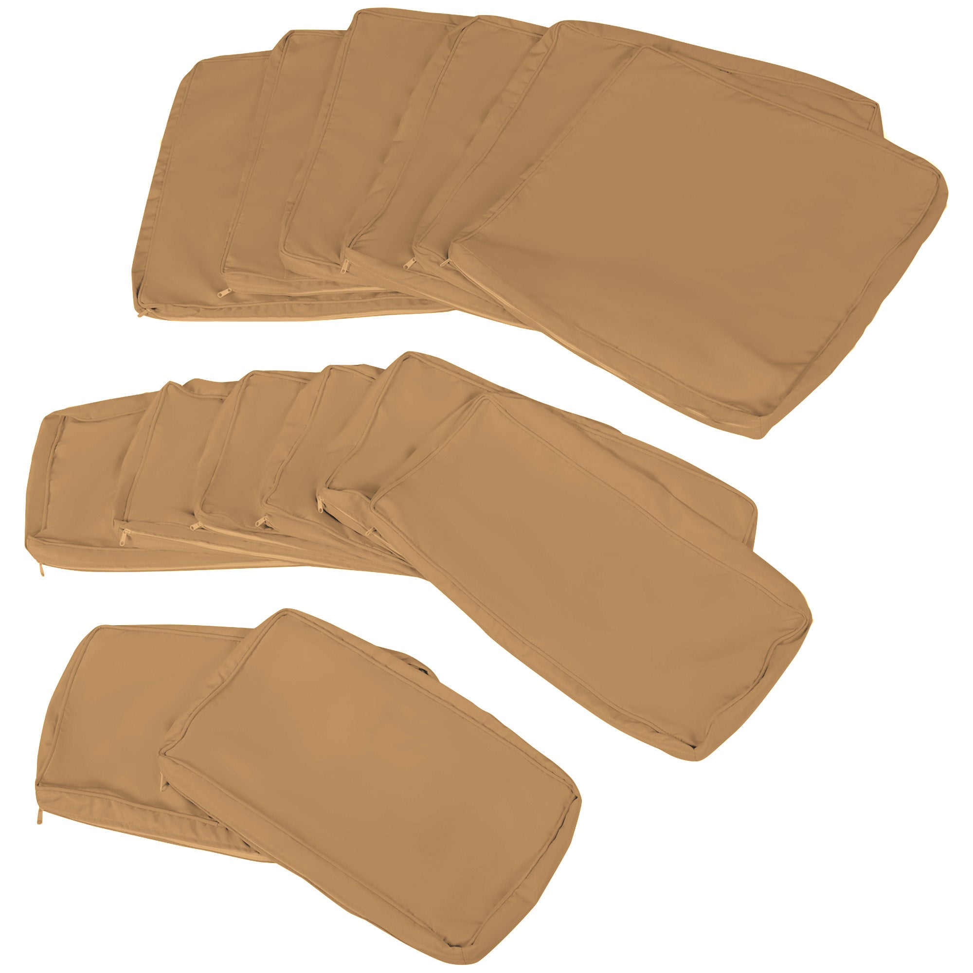 Outsunny 14 Pcs Outdoor Cushion Set - Beige - North Peak Garden Furniture