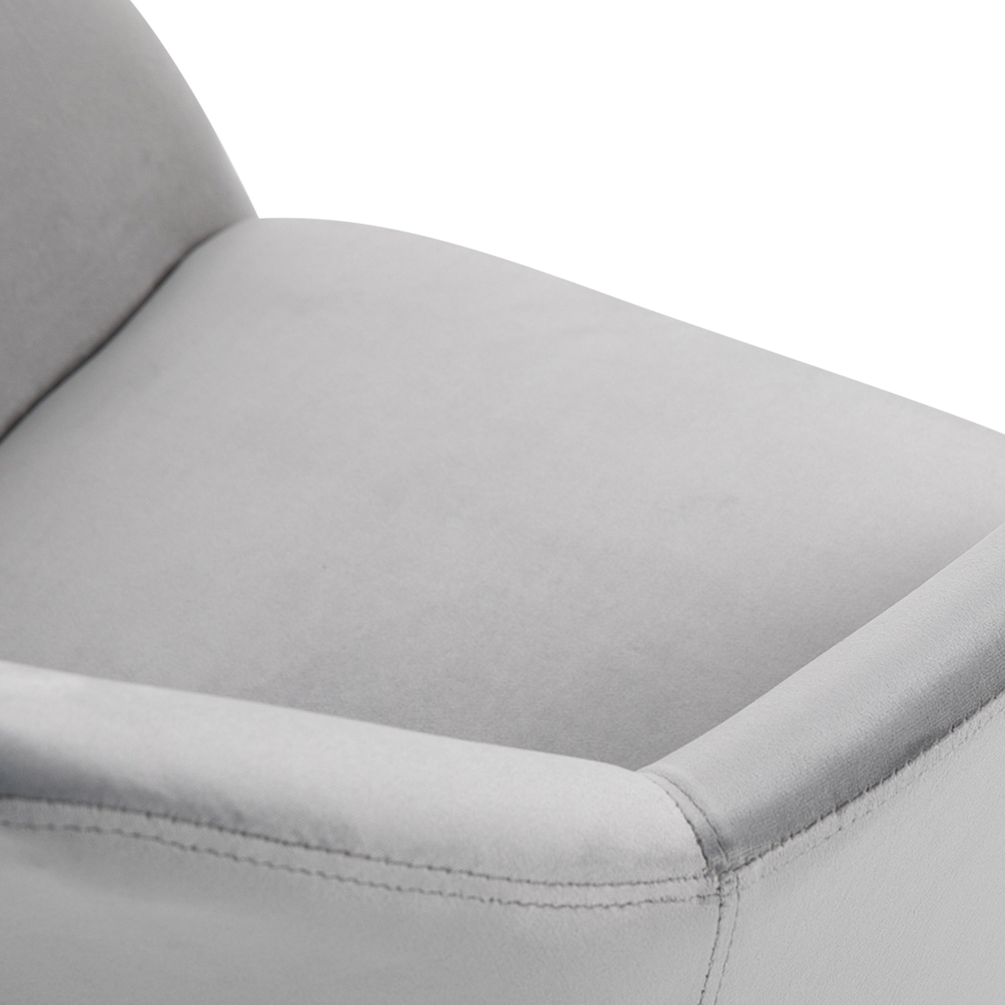 HOMCOM Dining Chairs Set of 2 Modern Upholstered Fabric Velvet-Touch Leisure Chairs with Backrest and Armrests, Lounge Reception Chairs for Home Office Kitchen Counter, Grey - North Peak Garden Furniture