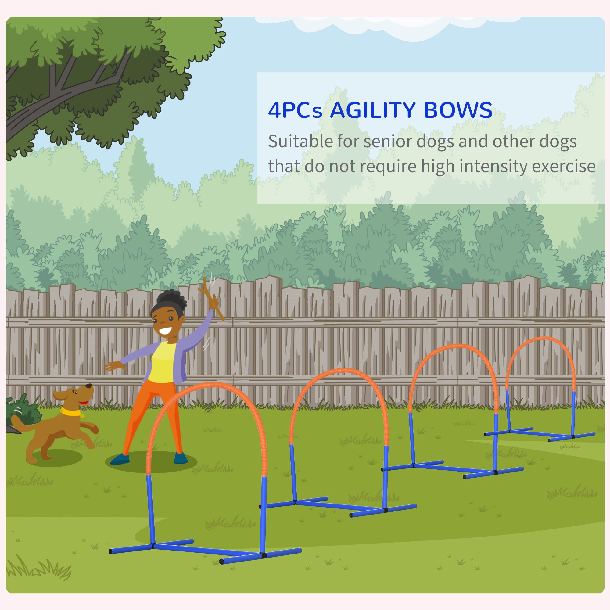PawHut Four-Piece Portable Dog Agility Equipment - Blue - North Peak Garden Furniture