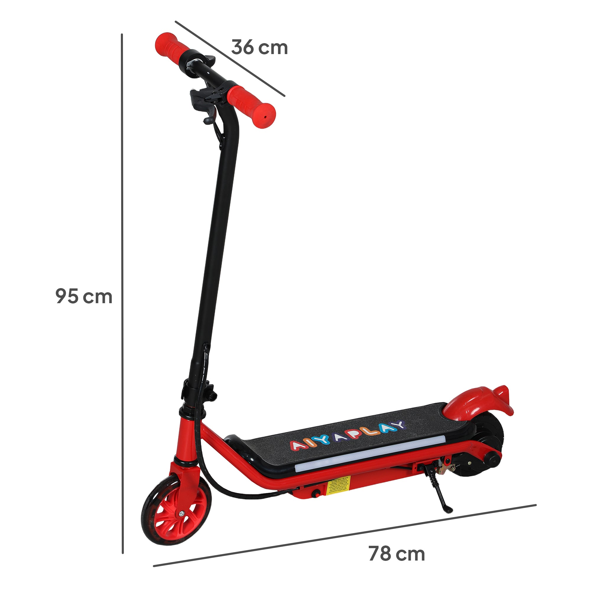 AIYAPLAY Electric Scooter for Kids Ages 6-14, with Dual Brakes, Flash Wheel and Colourful Light, Kids Electric Scooter E Scooter, Up to 12 KM/H & 10 KM, Red - North Peak Garden Furniture