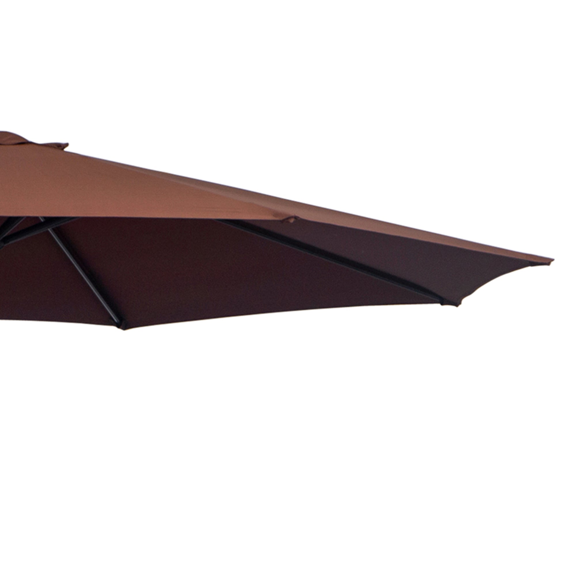Outsunny Φ3m Hanging Umbrella Parasol-Coffee - North Peak Garden Furniture