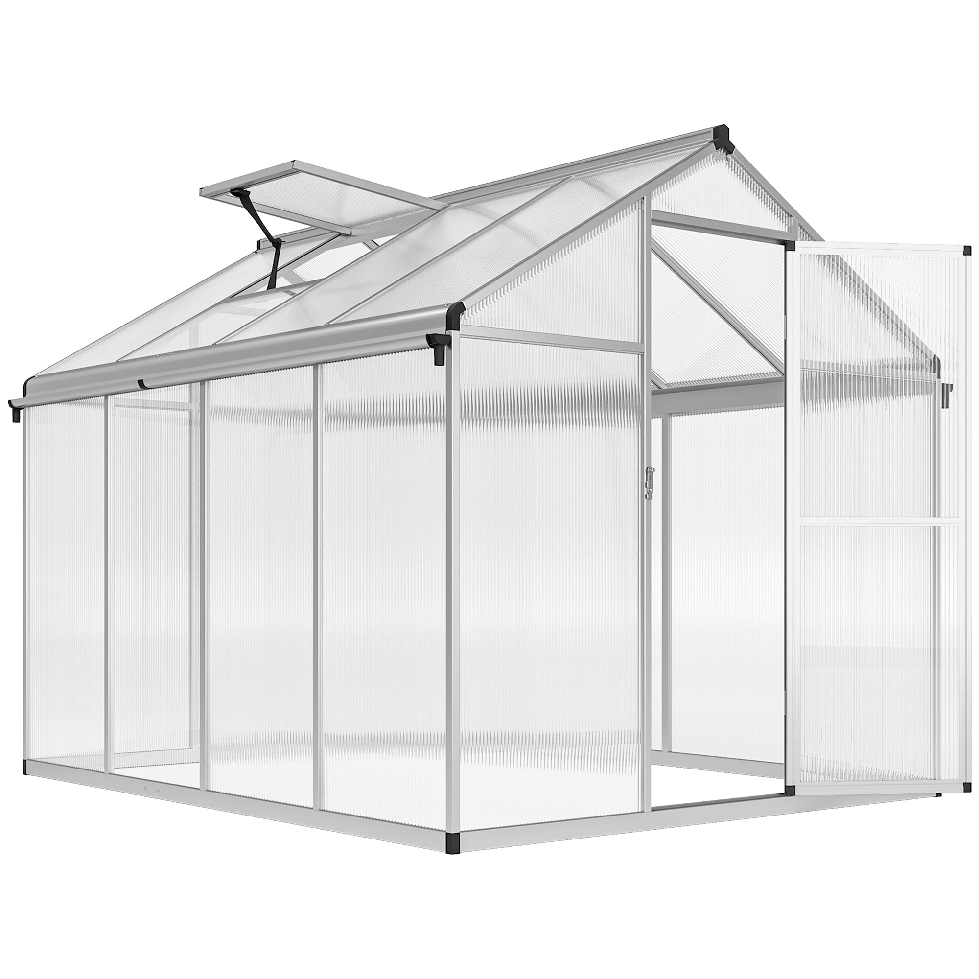 Outsunny 8 x 6ft Aluminium Frame Greenhouse, with Foundation