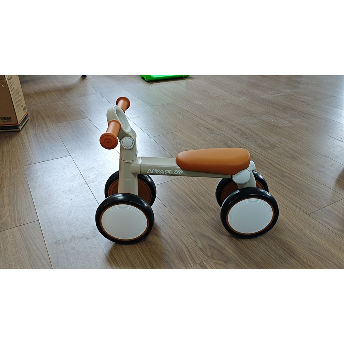AIYAPLAY Balance Bike, Lightweight Baby Balance Bike with Foldable Design, Adjustable Seat, No Pedal for 1-2 Years, Cream White